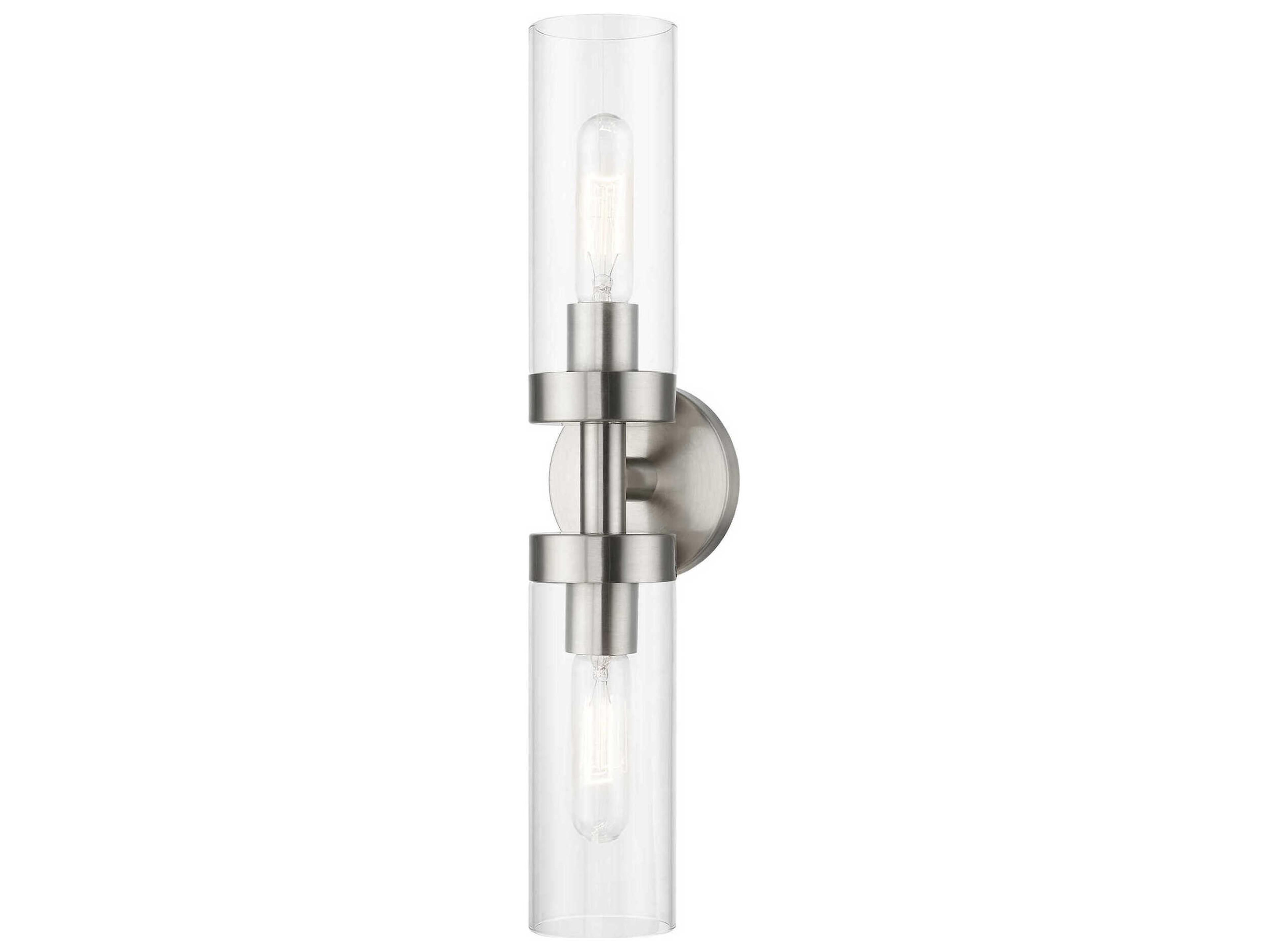 Livex Lighting Ludlow 2-Light Brushed Nickel Glass Vanity Light