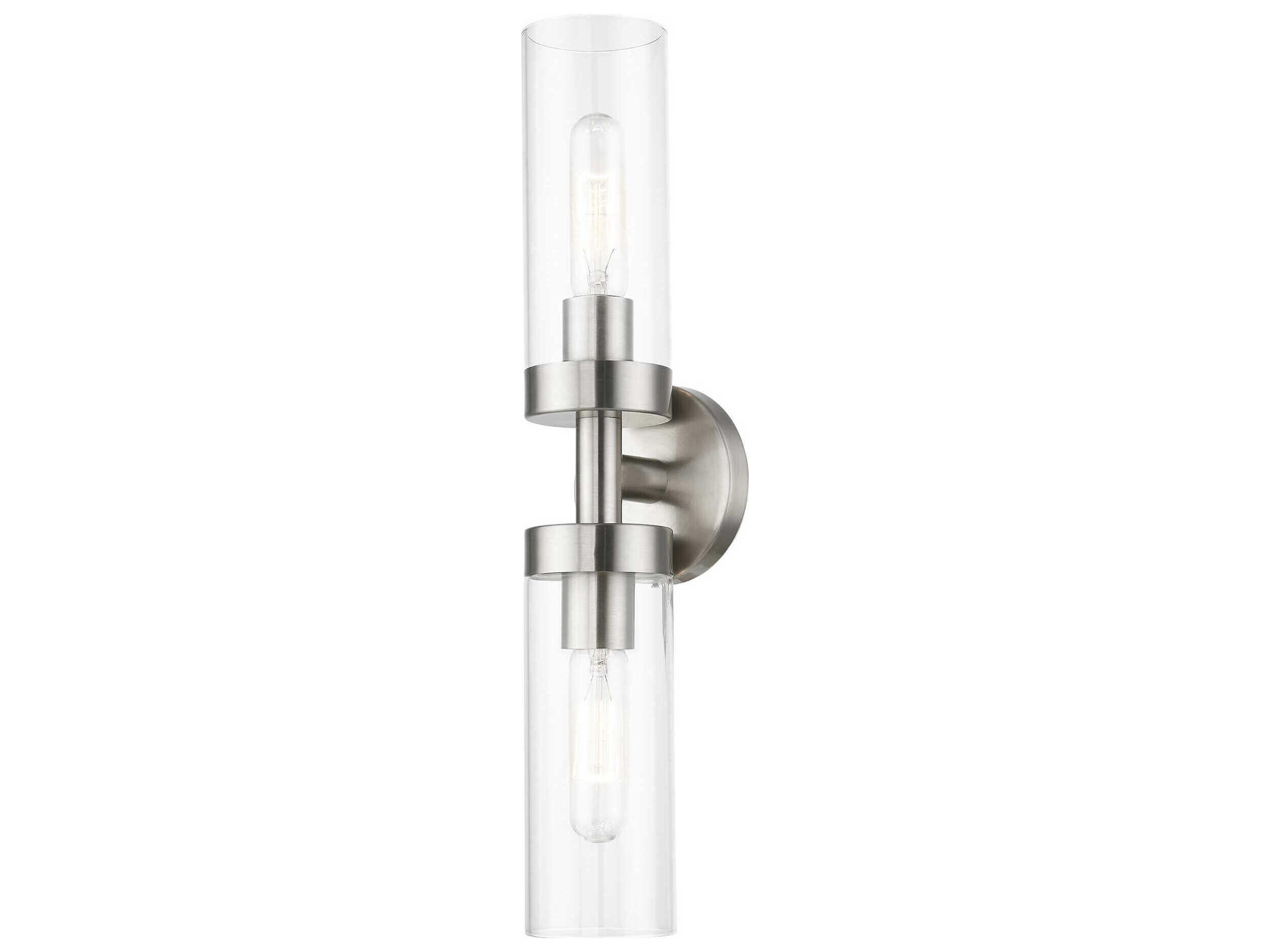 Livex Lighting Ludlow 2-Light Brushed Nickel Glass Vanity Light