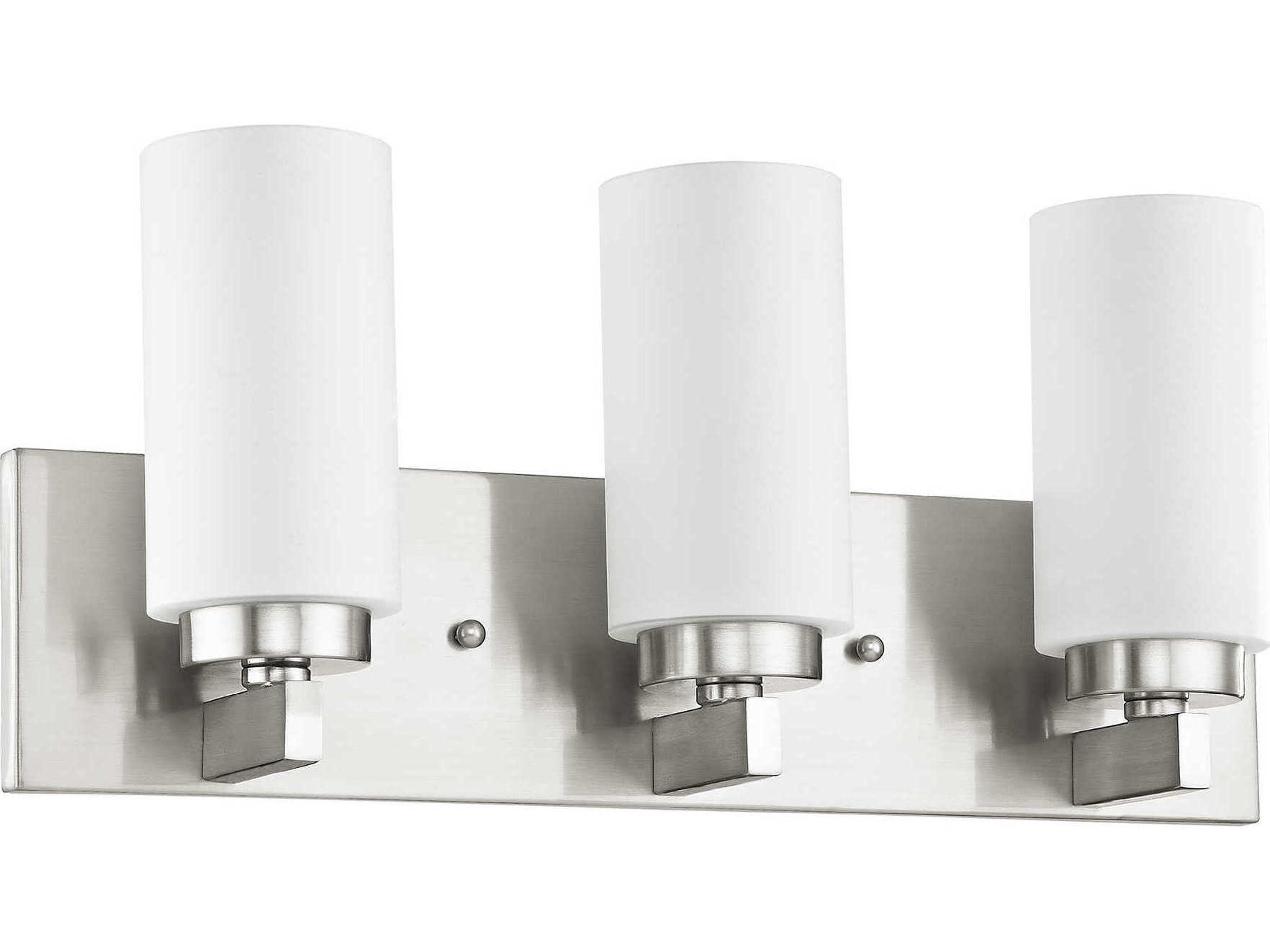 Livex Lighting West Lake 3-Light Brushed Nickel Glass Vanity Light