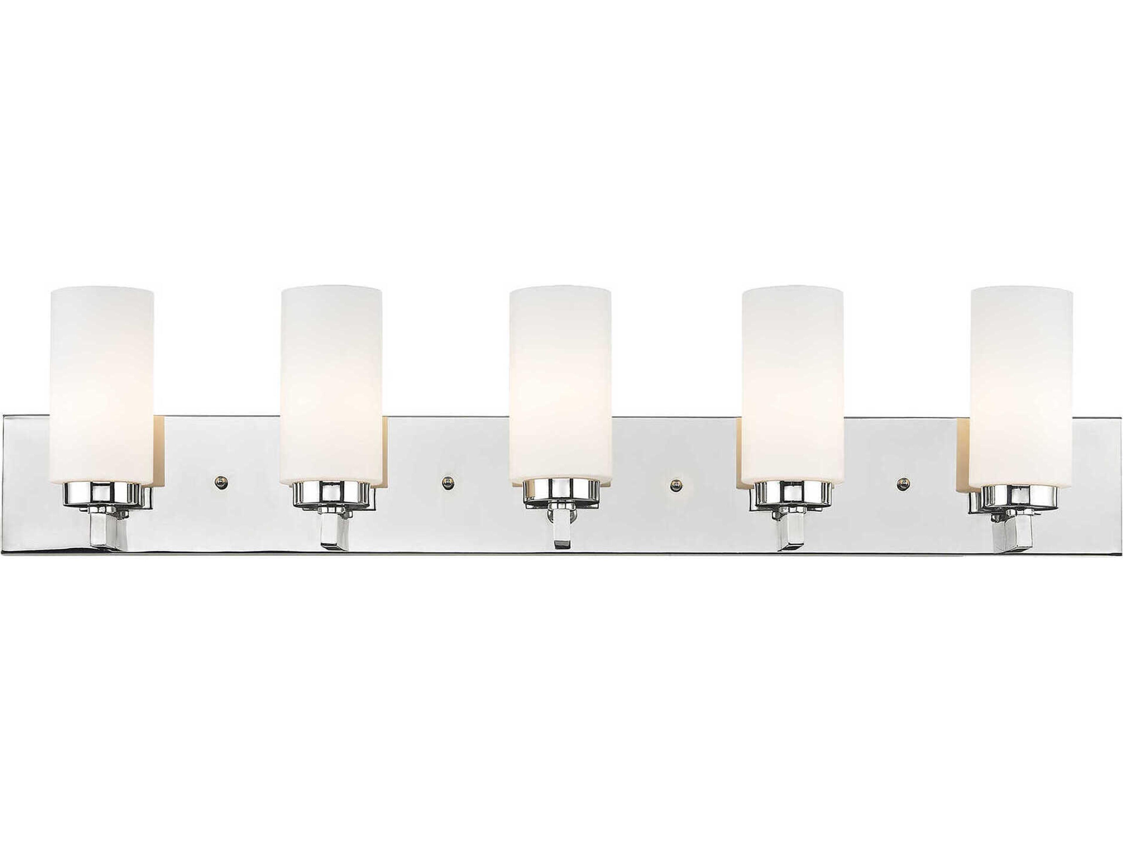 West Lake 5-Light Polished Chrome Glass Vanity Light