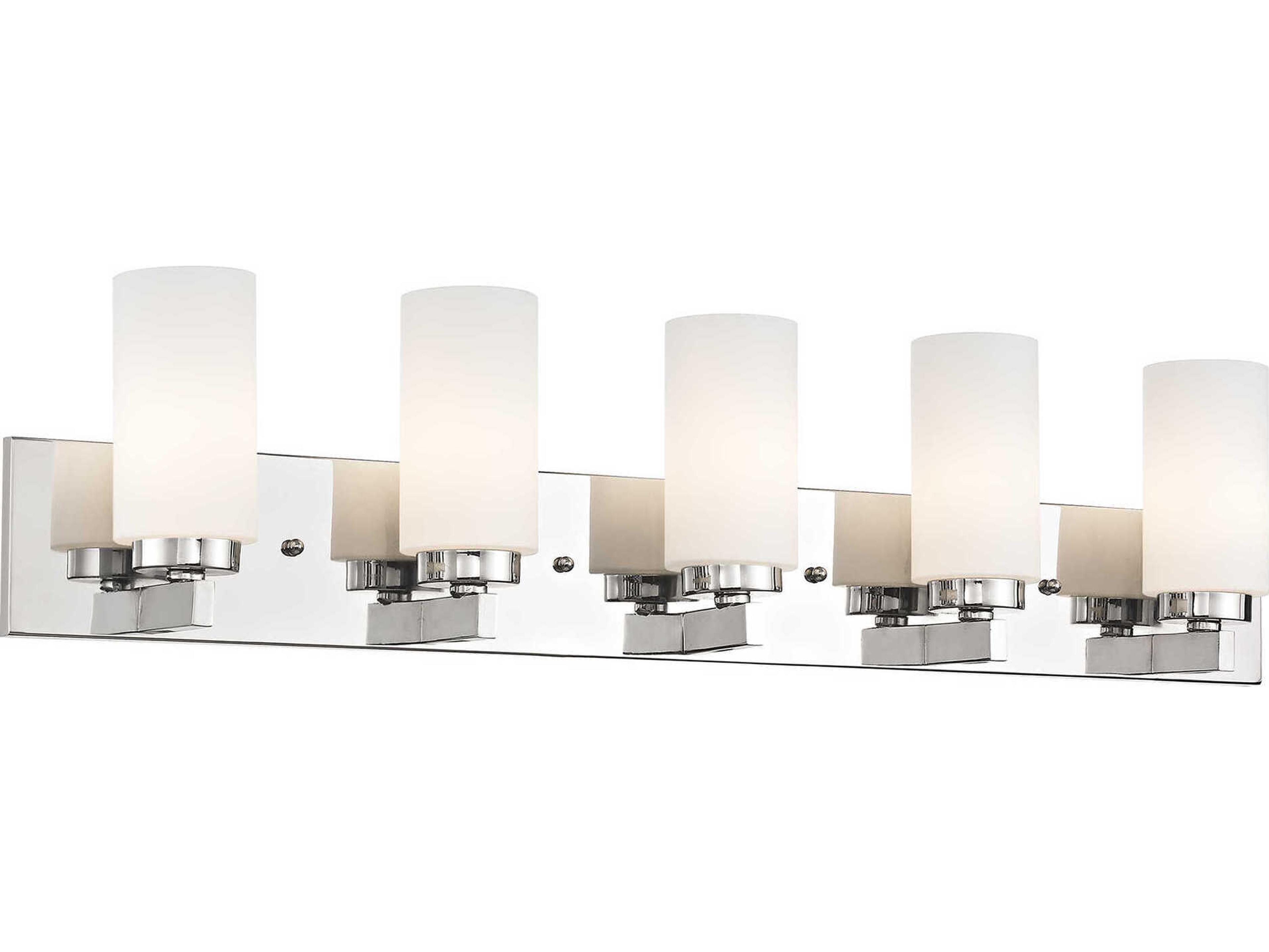 Livex Lighting West Lake 5-Light Polished Chrome Glass Vanity Light