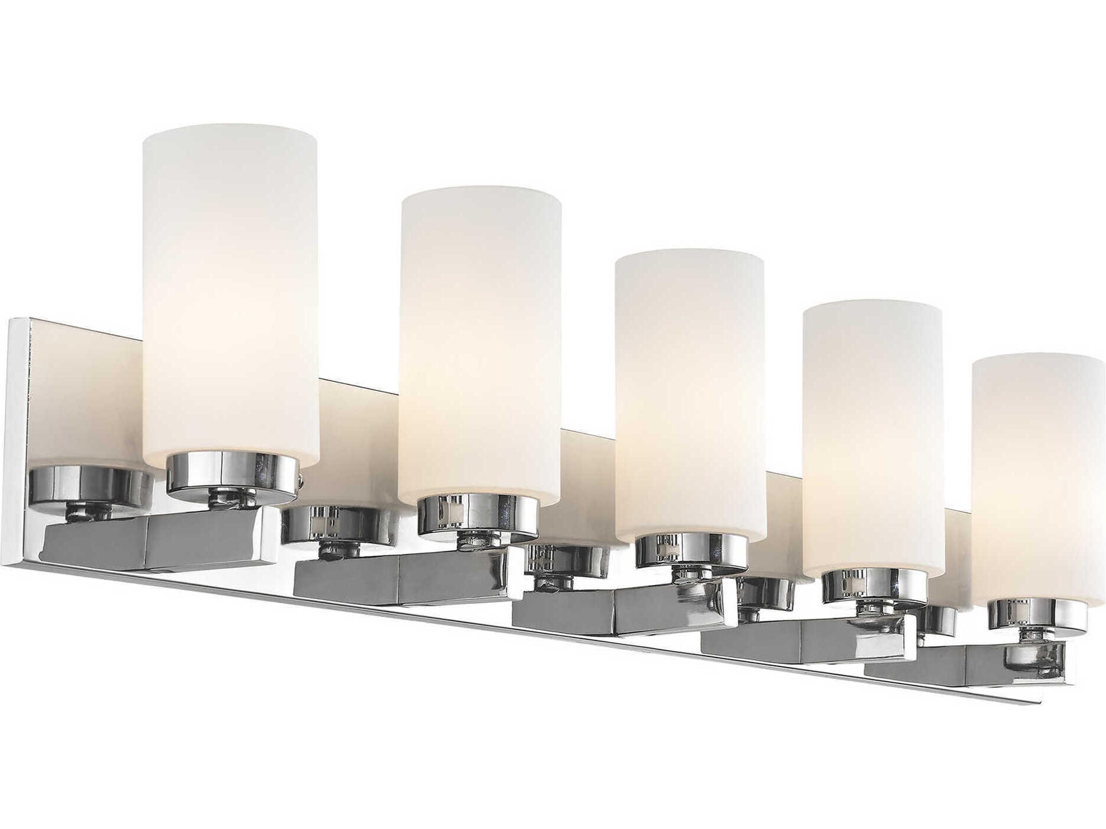 Livex Lighting West Lake 5-Light Polished Chrome Glass Vanity Light