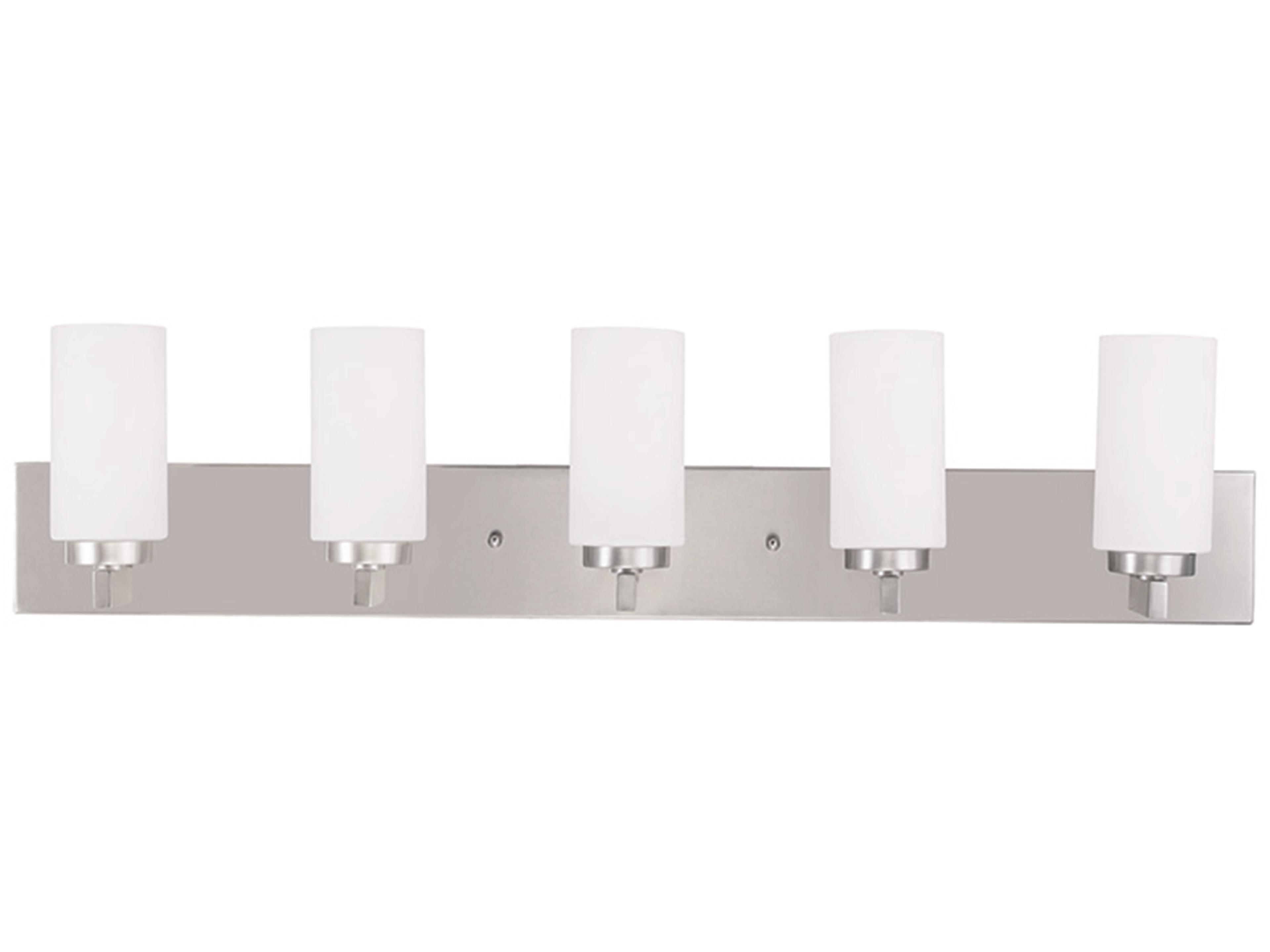 West Lake 5-Light Brushed Nickel Glass Vanity Light