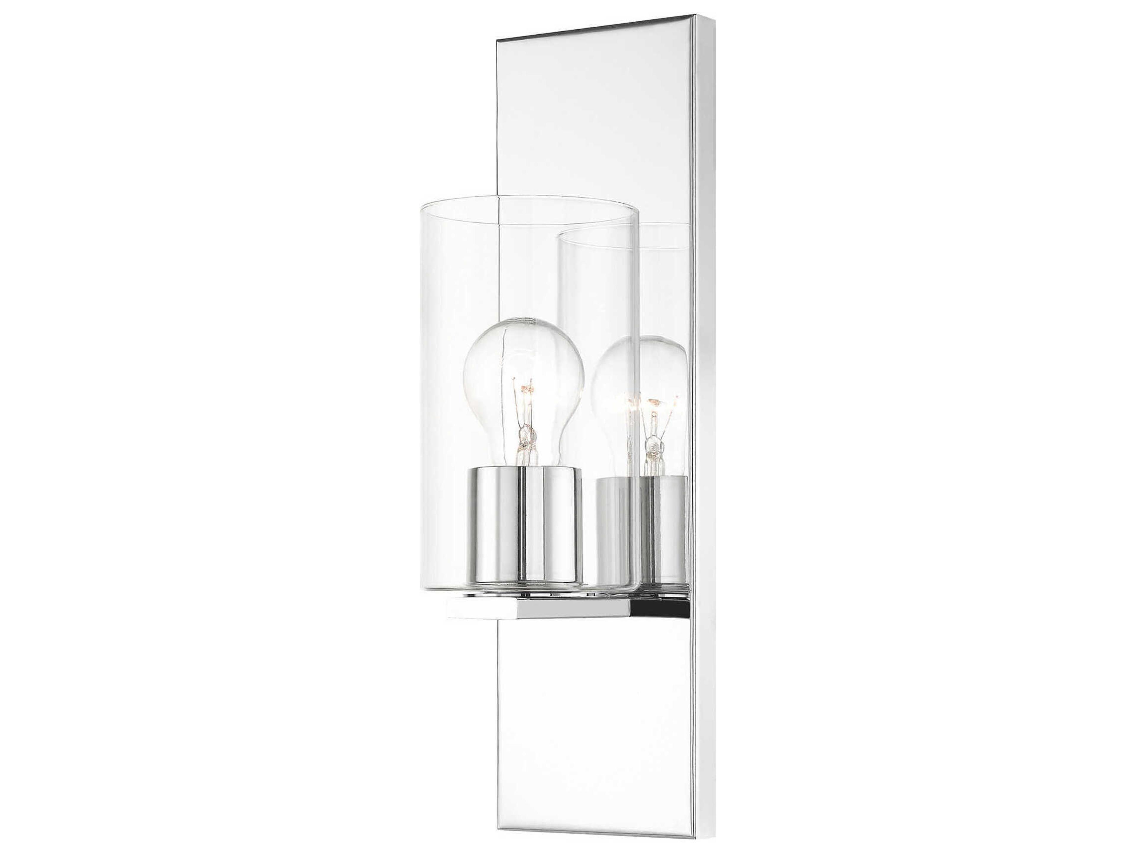 Zurich 1-Light Polished Chrome Clear Glass Wall Sconce