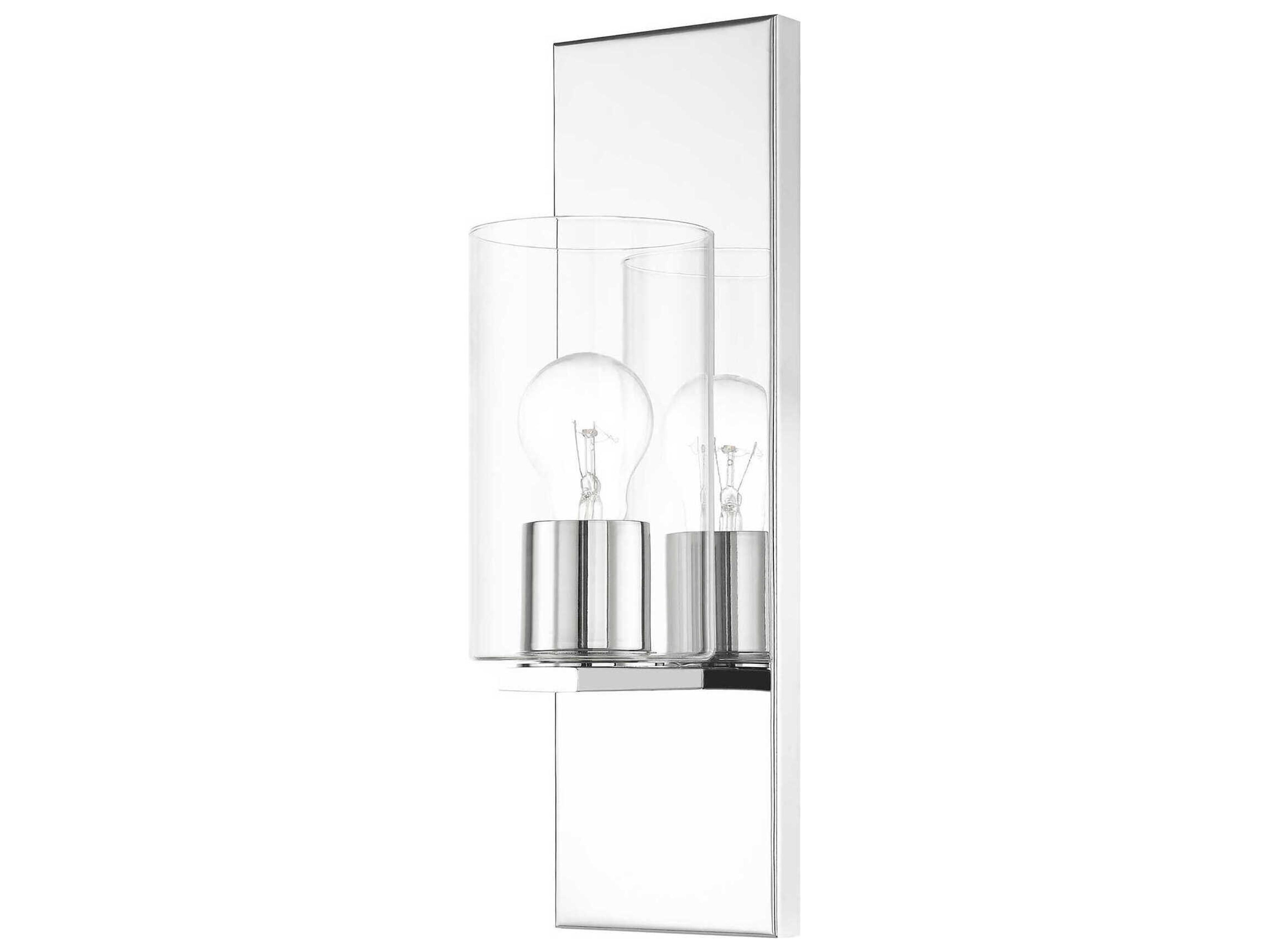 Livex Lighting Zurich 1-Light Polished Chrome Clear Glass Wall Sconce