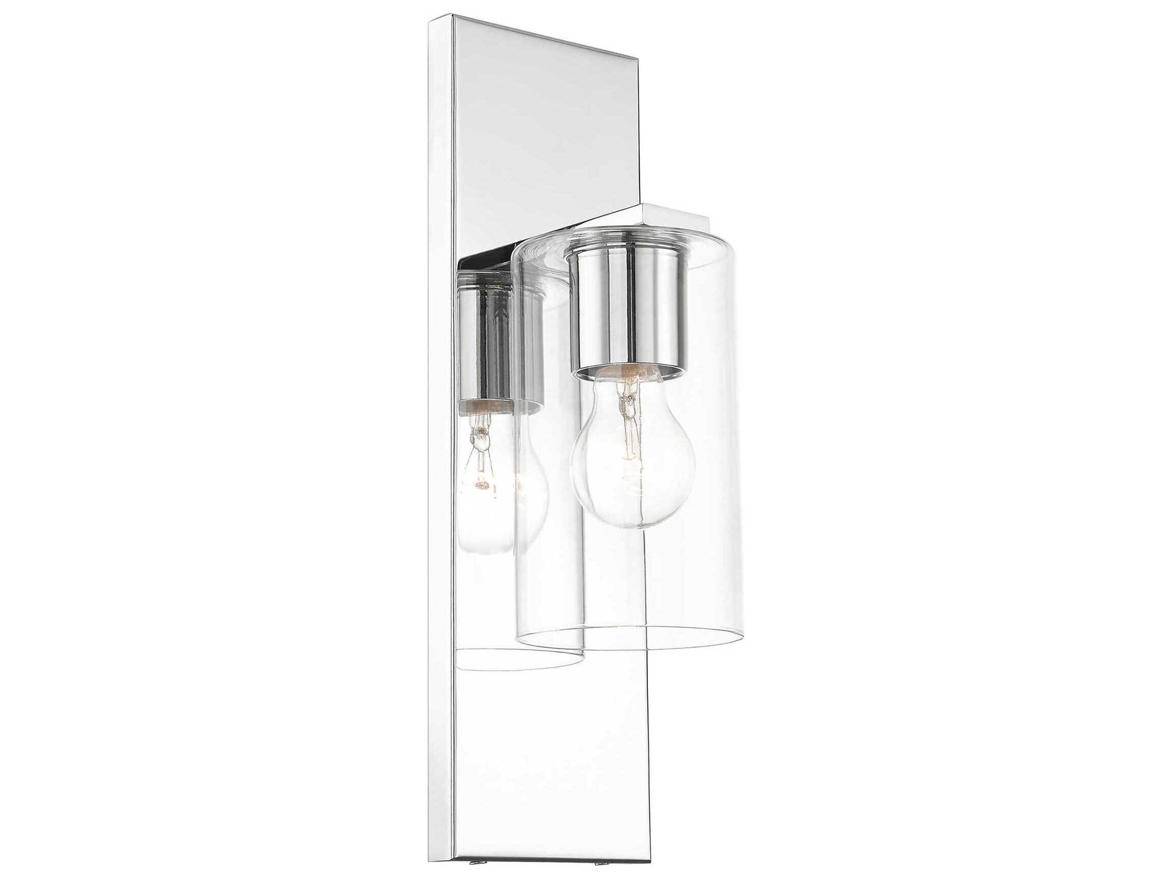 Livex Lighting Zurich 1-Light Polished Chrome Clear Glass Wall Sconce