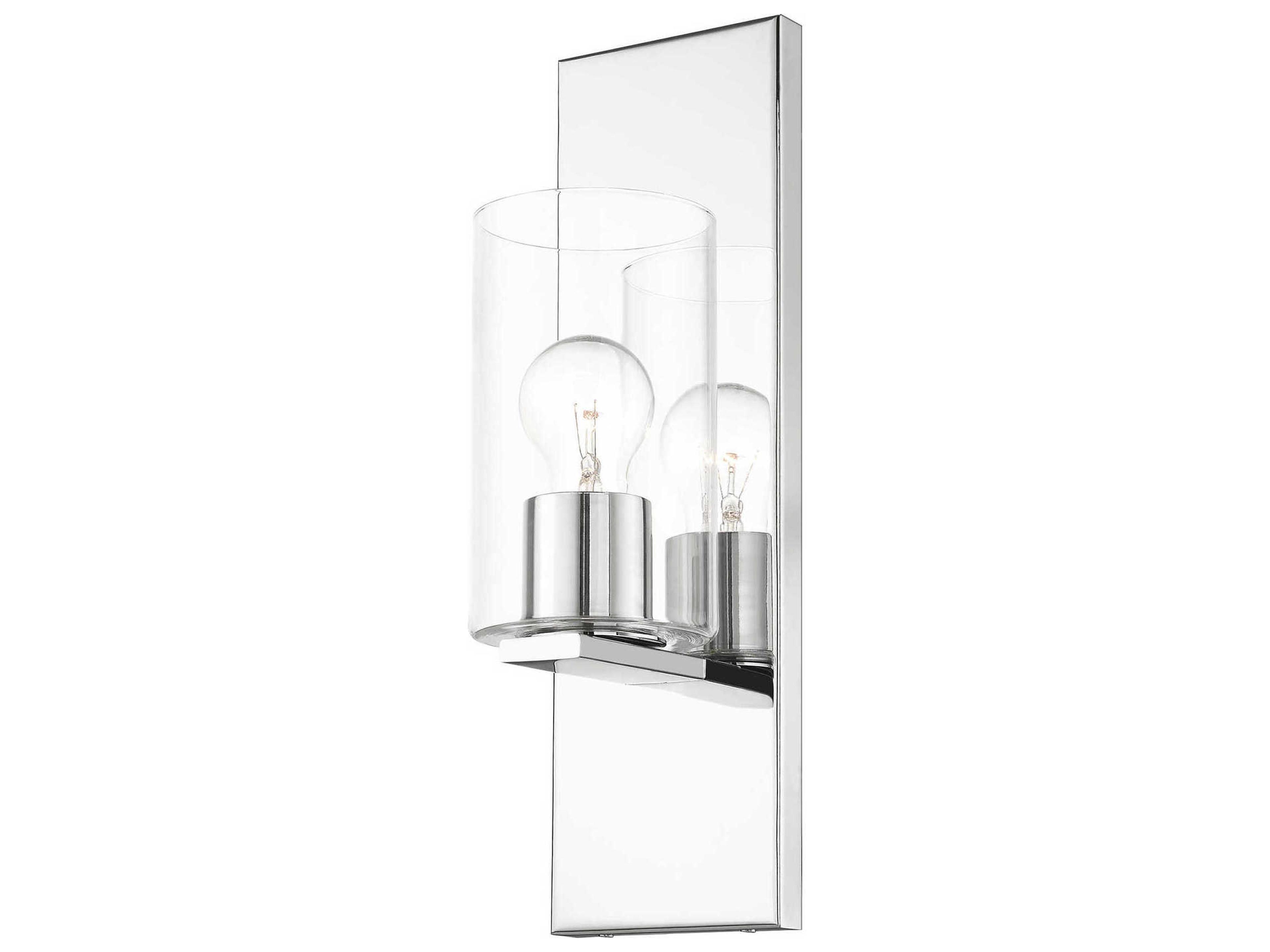 Livex Lighting Zurich 1-Light Polished Chrome Clear Glass Wall Sconce