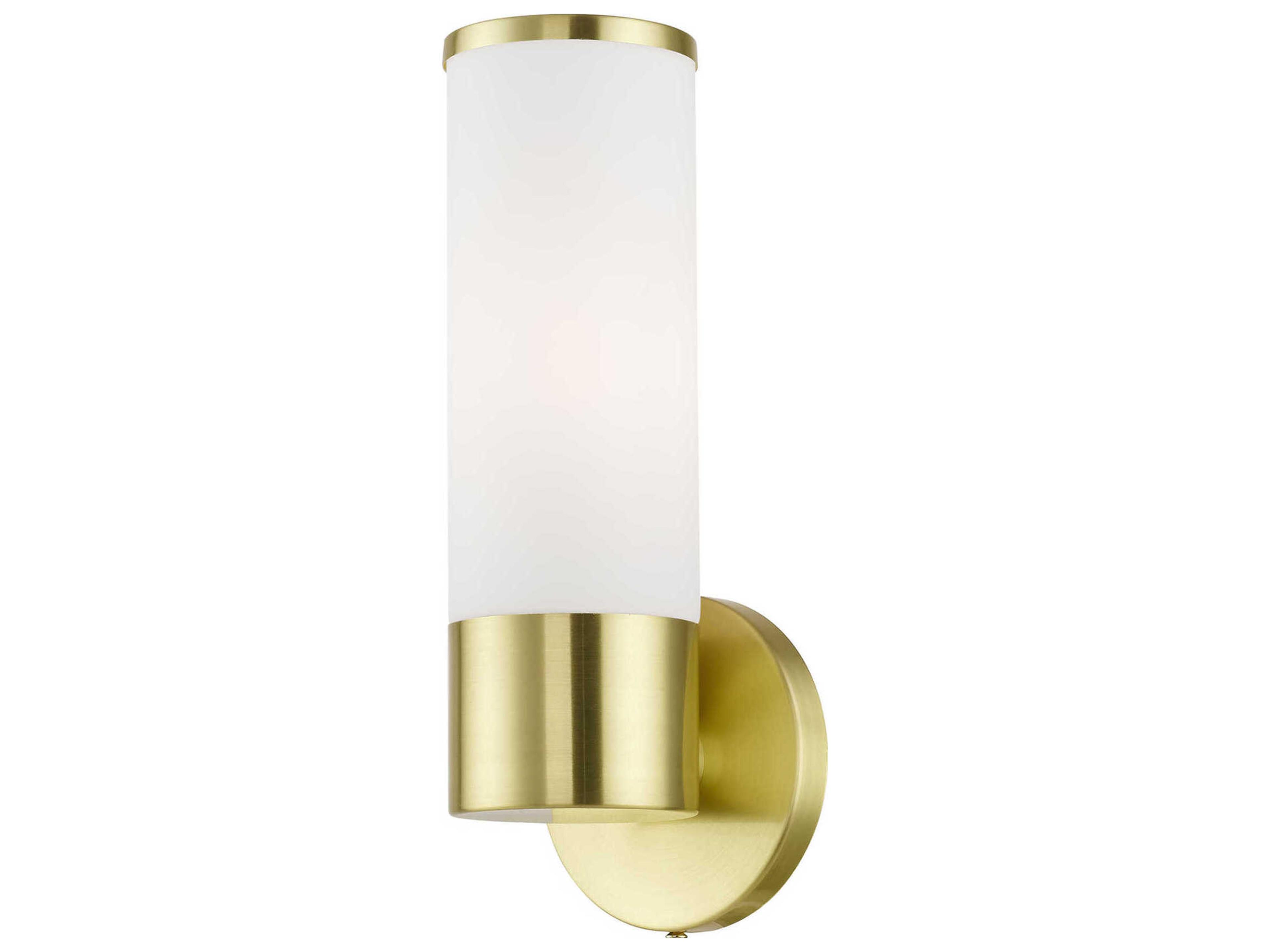 Livex Lighting Lindale 1-Light Satin Brass Glass Wall Sconce