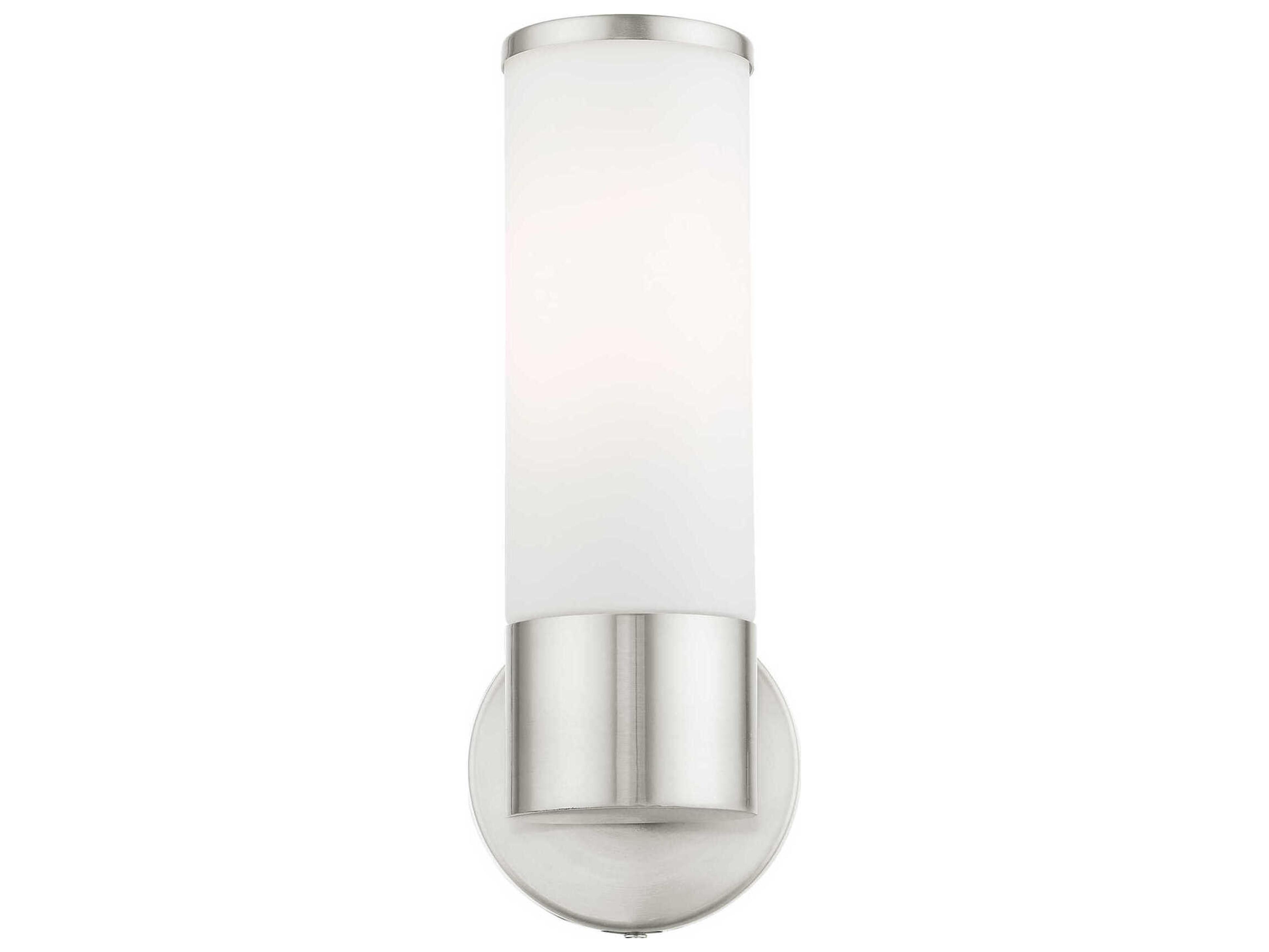 Livex Lighting Lindale 1-Light Brushed Nickel Glass Wall Sconce