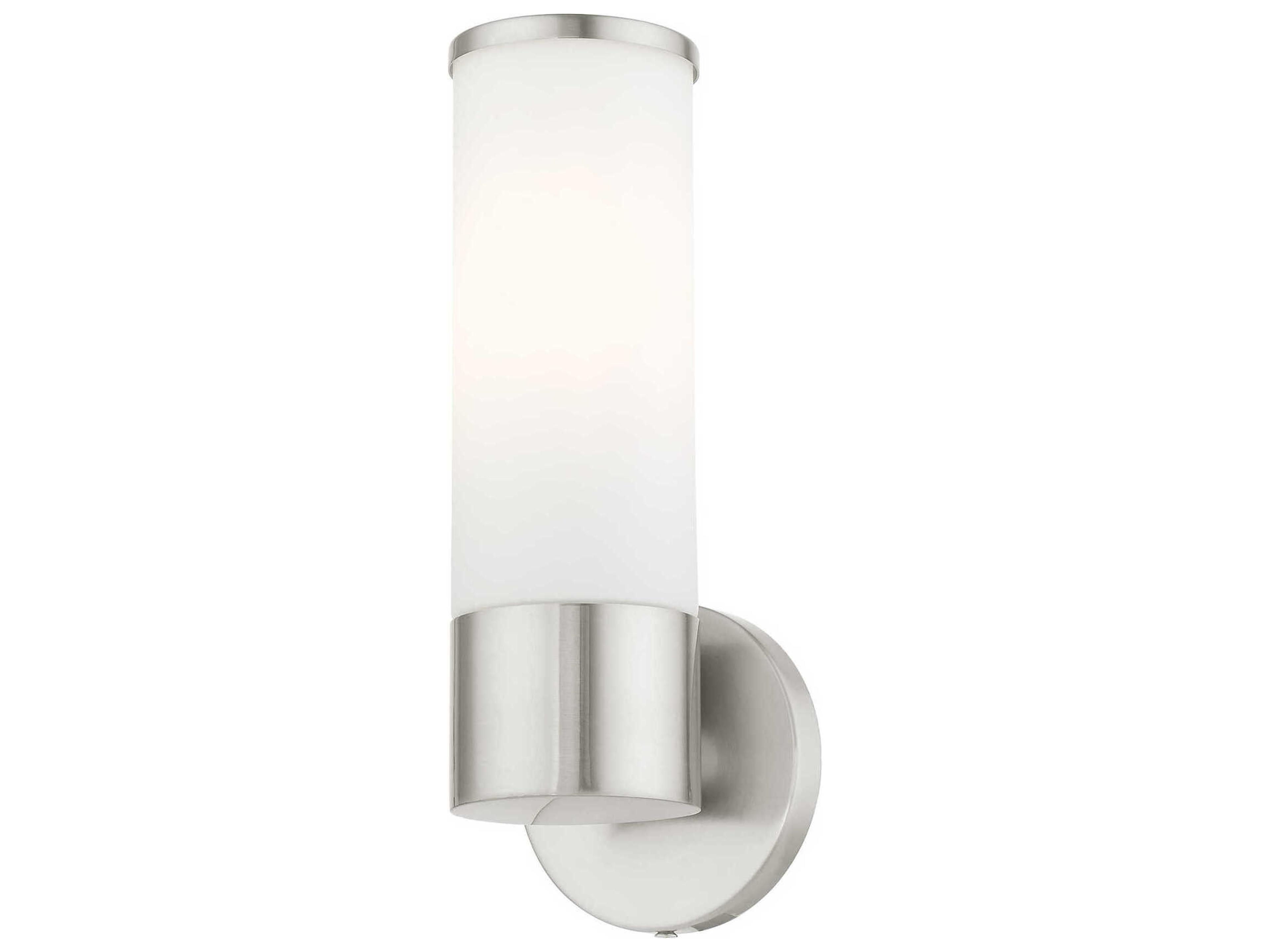 Livex Lighting Lindale 1-Light Brushed Nickel Glass Wall Sconce