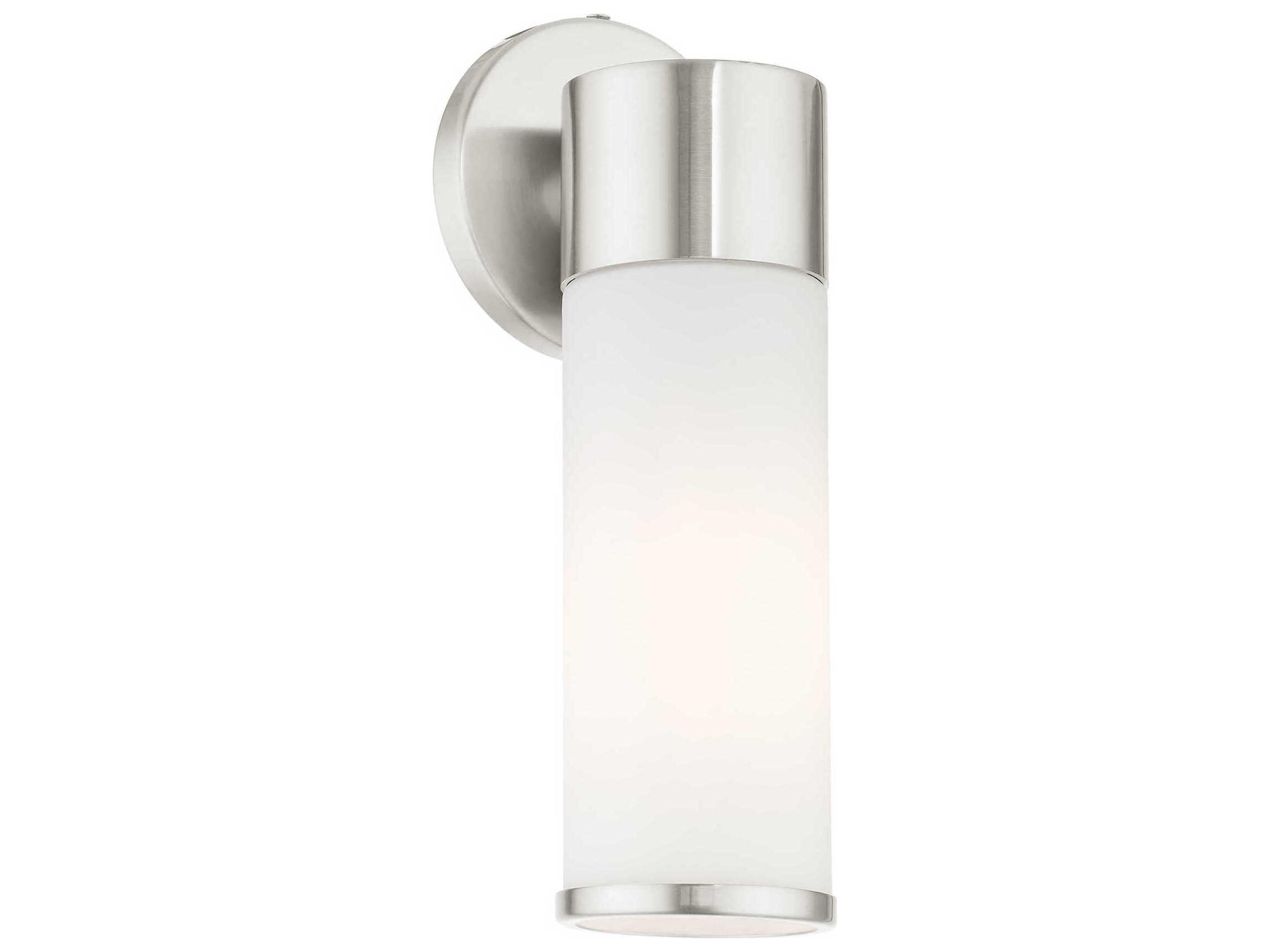 Livex Lighting Lindale 1-Light Brushed Nickel Glass Wall Sconce