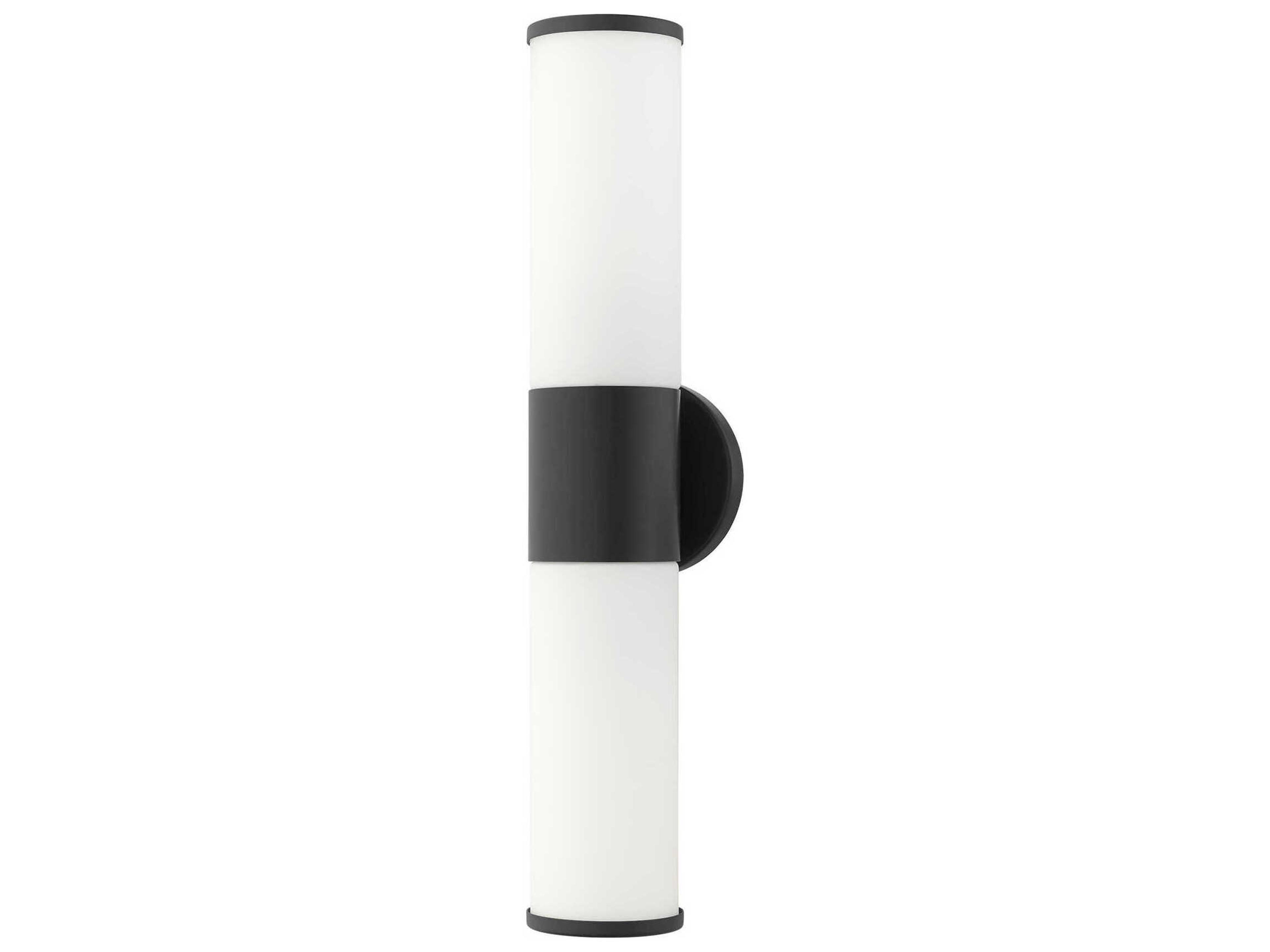 Livex Lighting Lindale 2-Light Black Glass Vanity Light