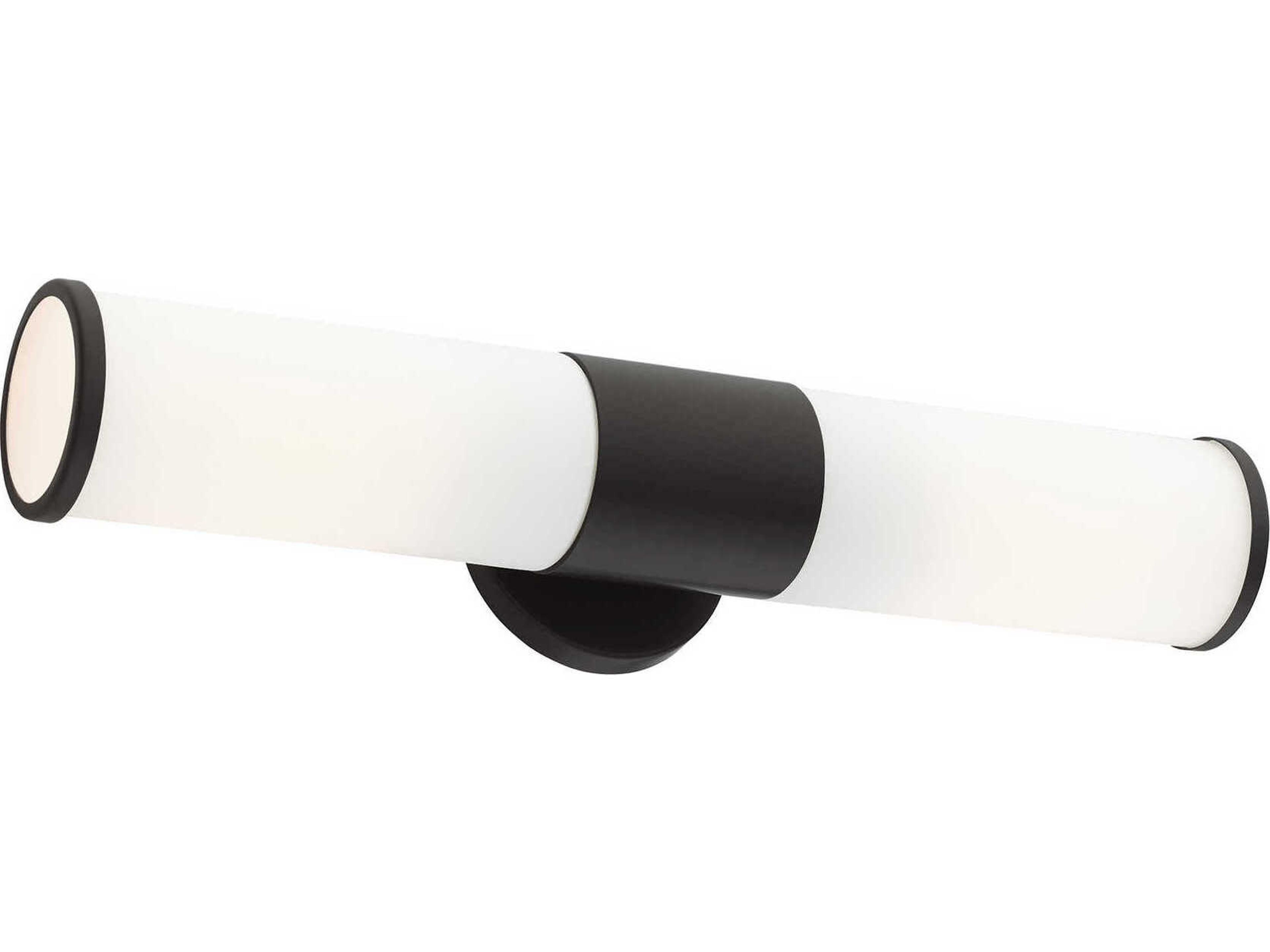 Livex Lighting Lindale 2-Light Black Glass Vanity Light