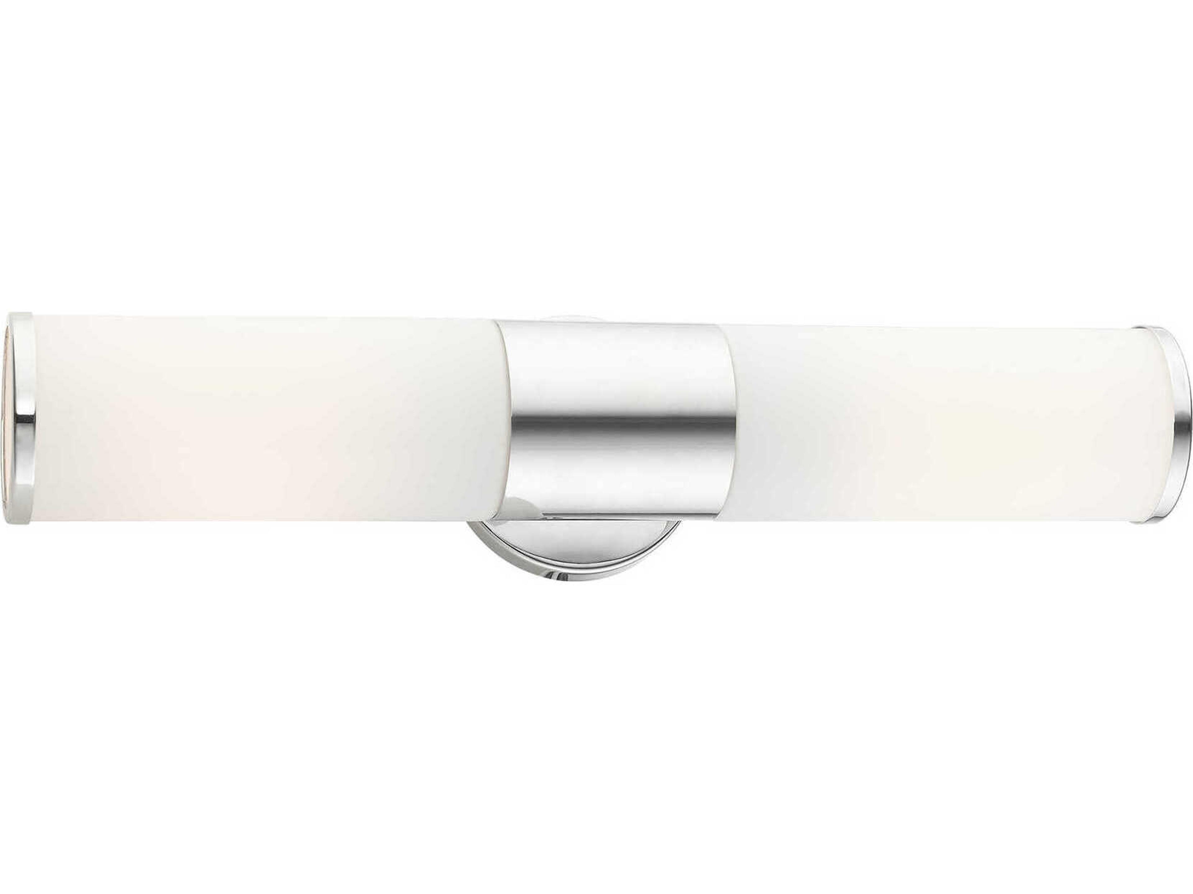 Livex Lighting Lindale 2-Light Polished Chrome Glass Vanity Light