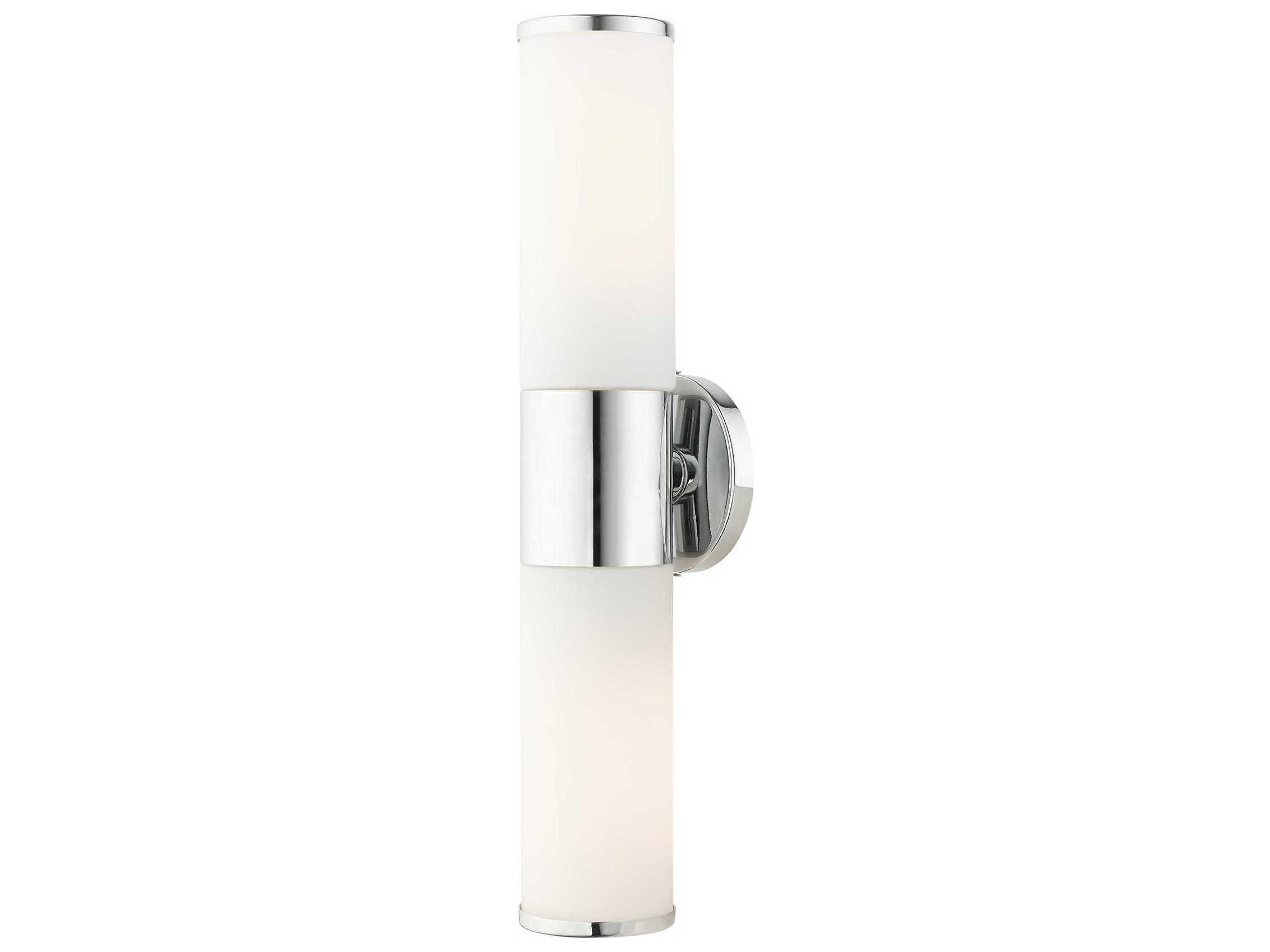 Livex Lighting Lindale 2-Light Polished Chrome Glass Vanity Light