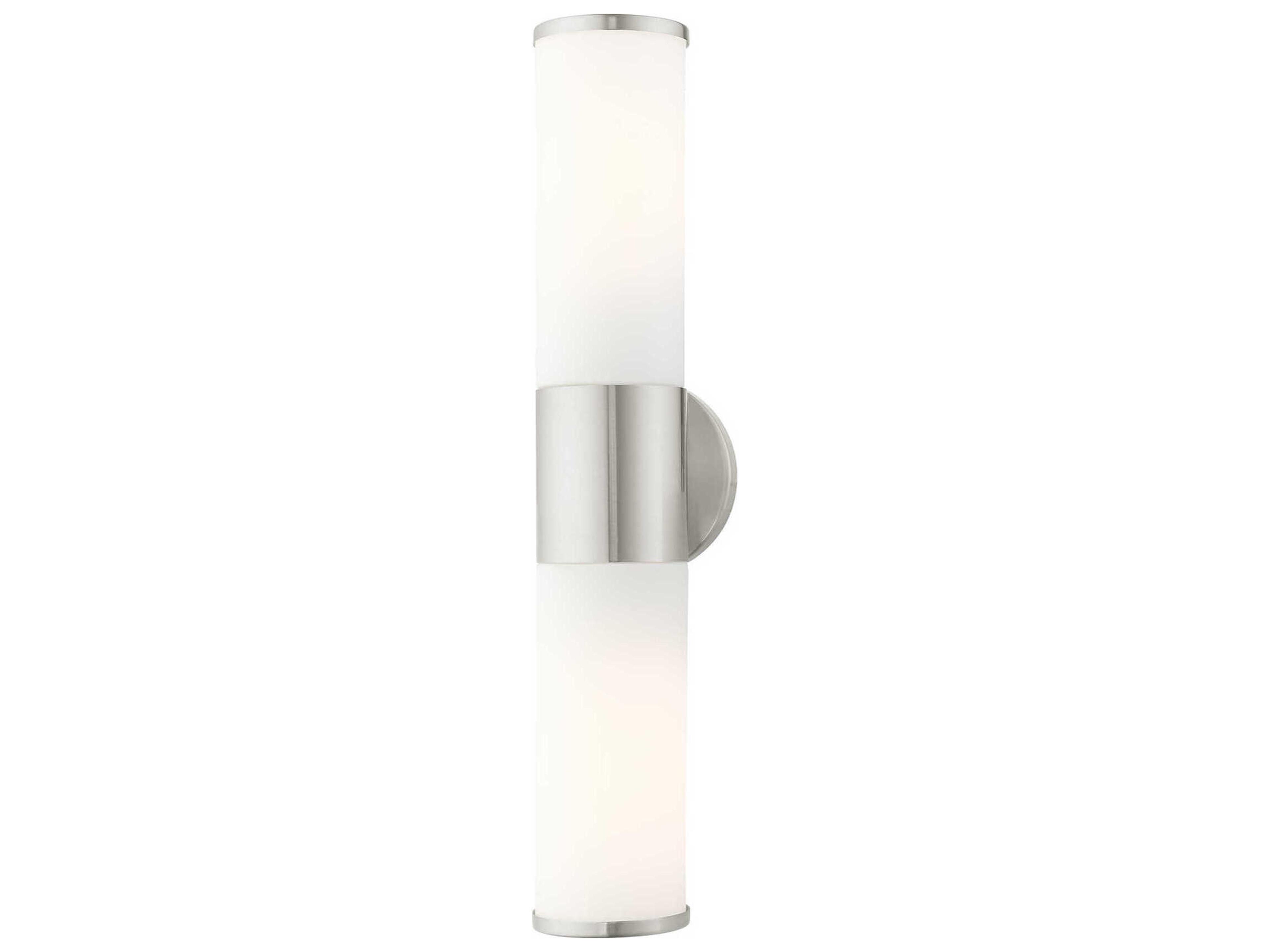 Lindale 2-Light Brushed Nickel Glass Vanity Light