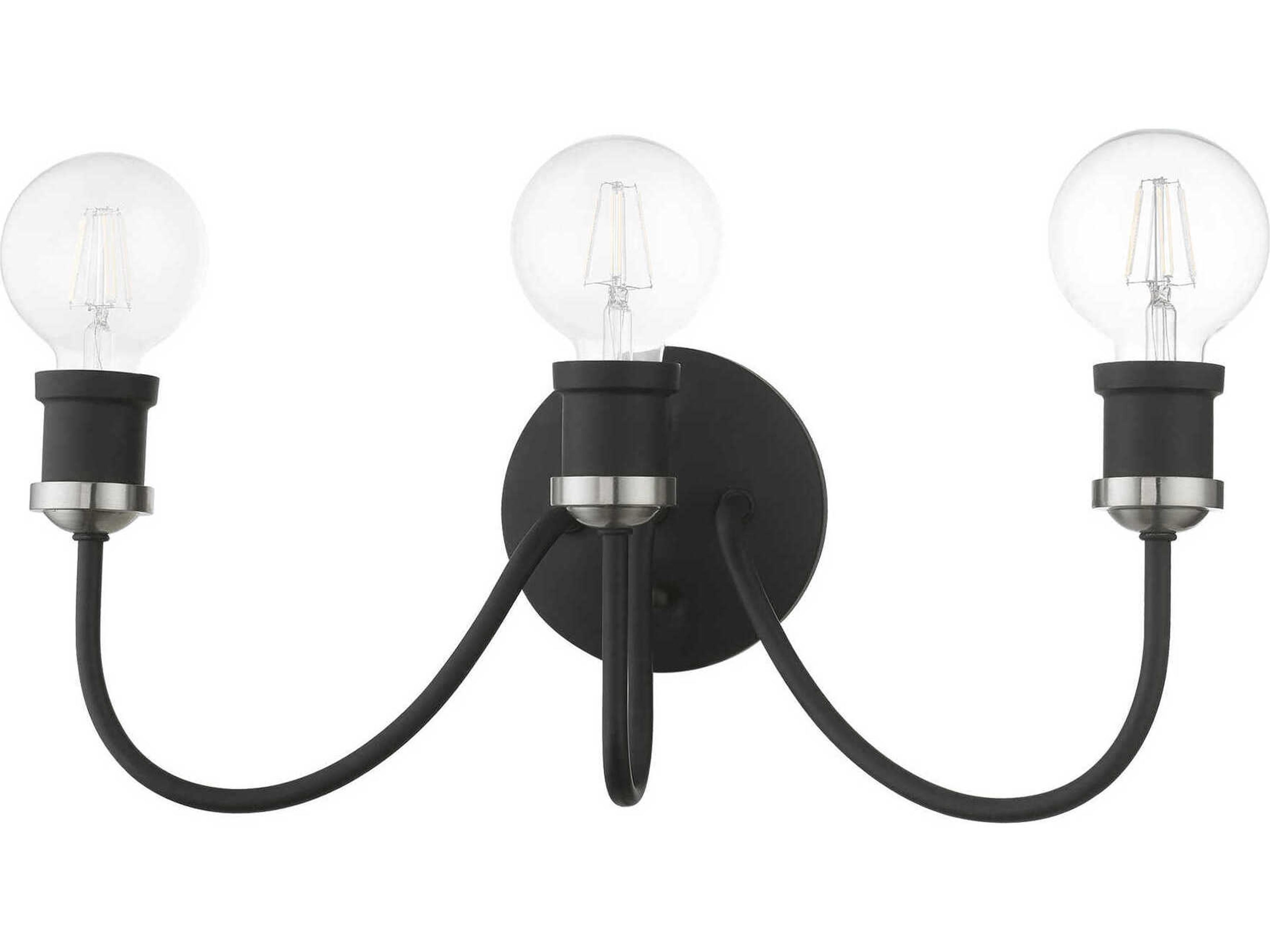Livex Lighting Lansdale 3-Light Black Brushed Nickel Vanity Light