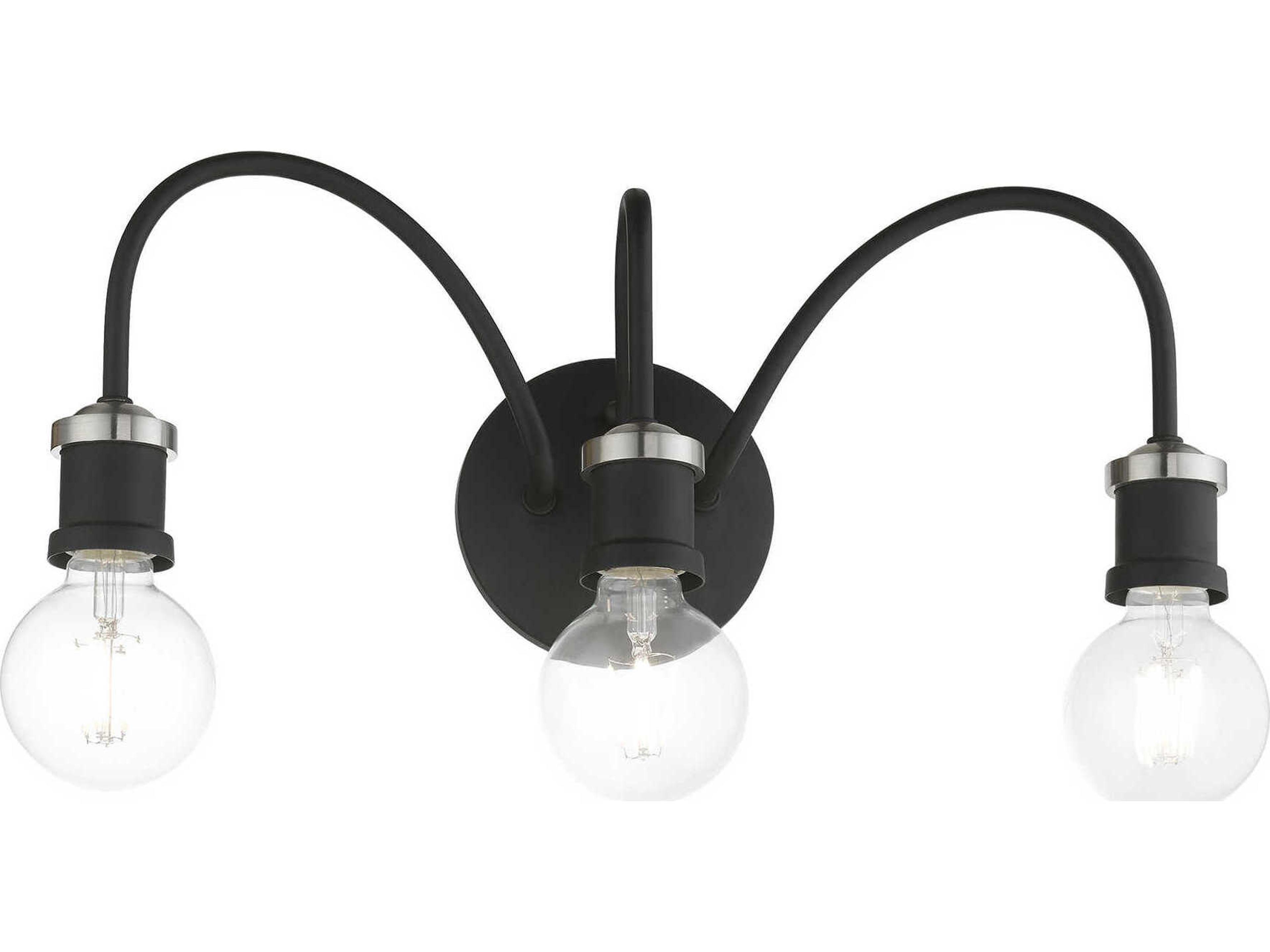 Livex Lighting Lansdale 3-Light Black Brushed Nickel Vanity Light