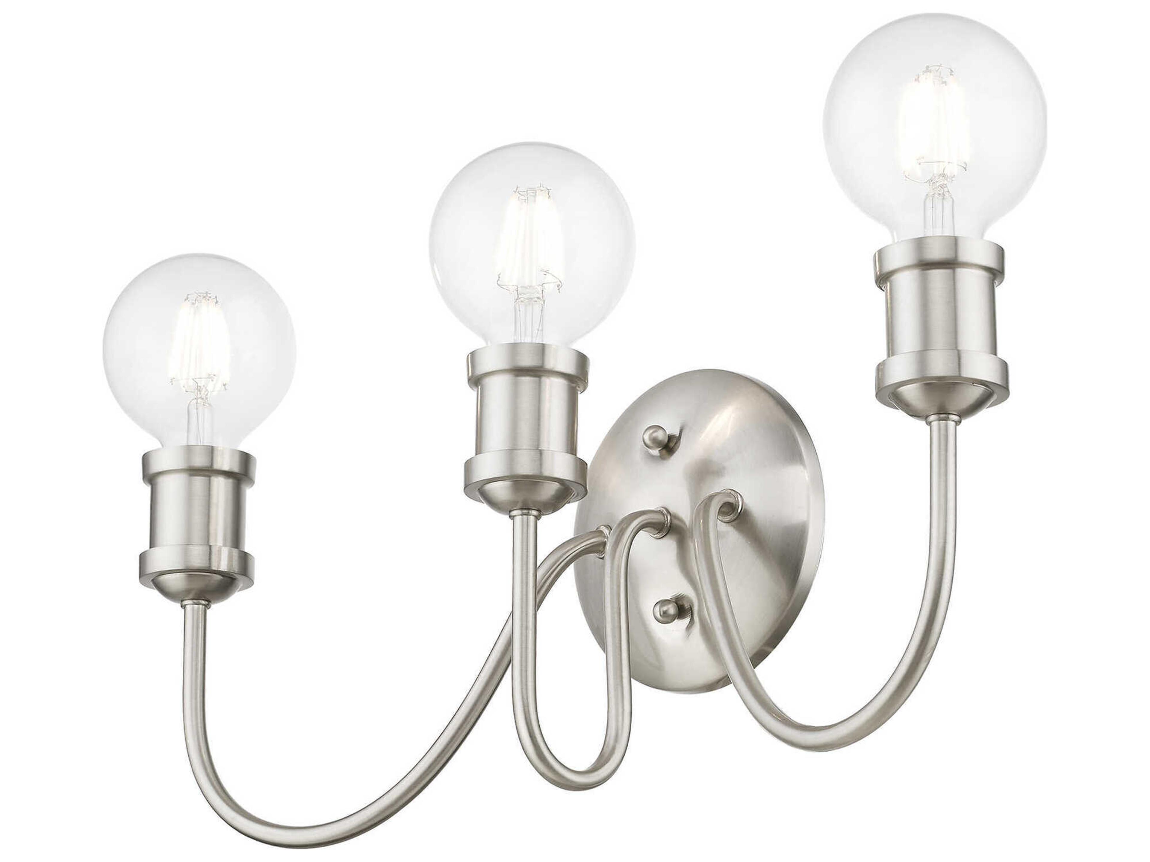 Livex Lighting Lansdale 3-Light Brushed Nickel Vanity Light
