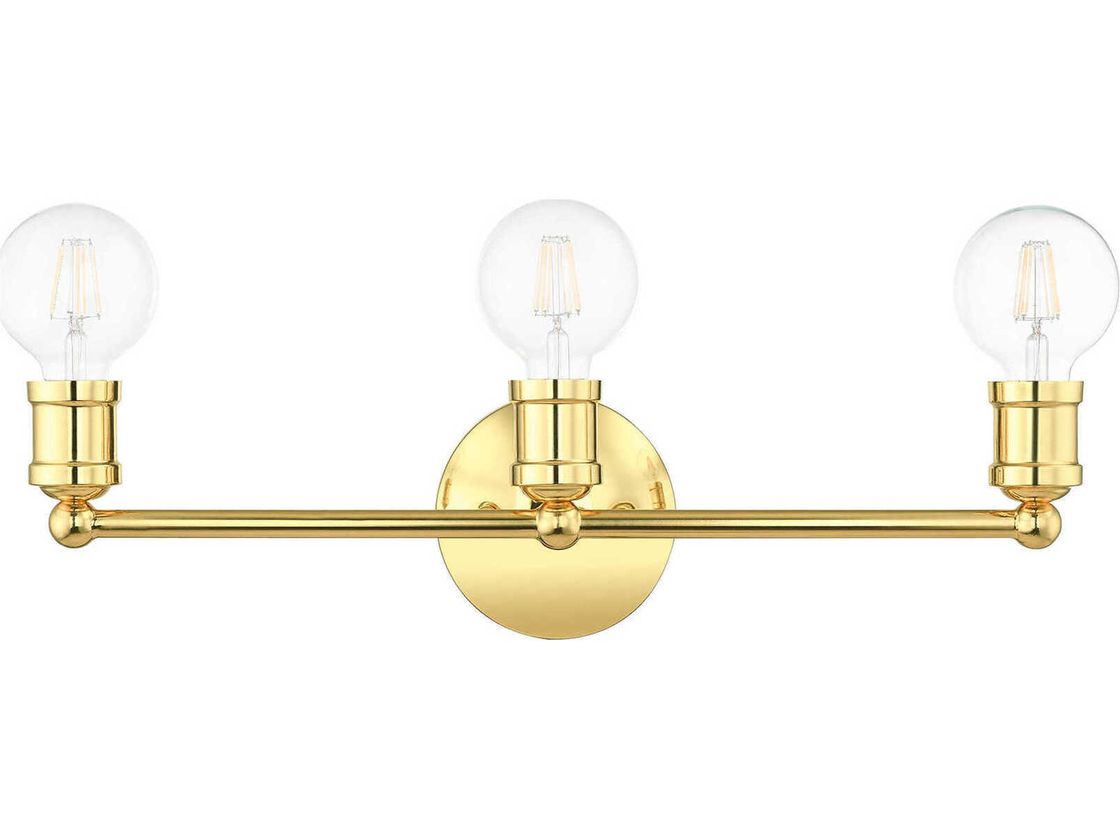 Livex Lighting Lansdale 3-Light Polished Brass Vanity Light