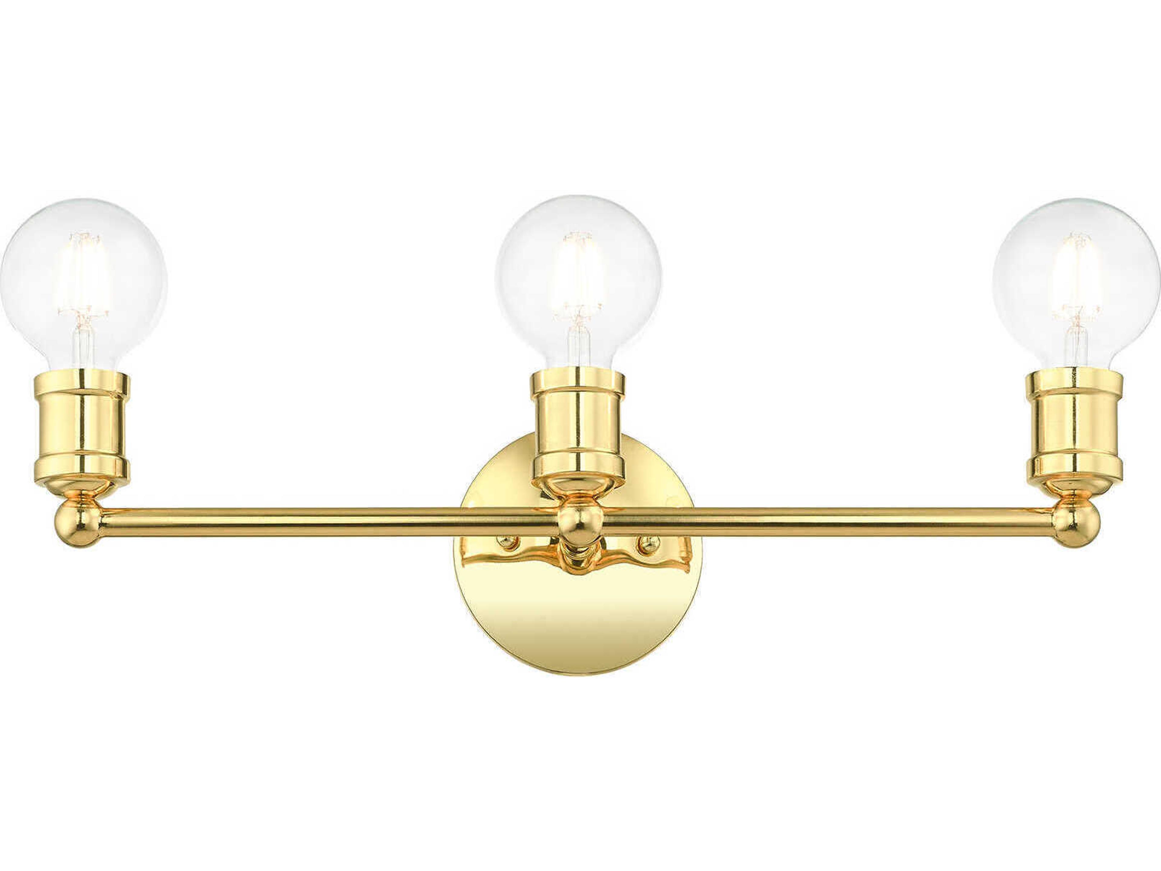 Livex Lighting Lansdale 3-Light Polished Brass Vanity Light