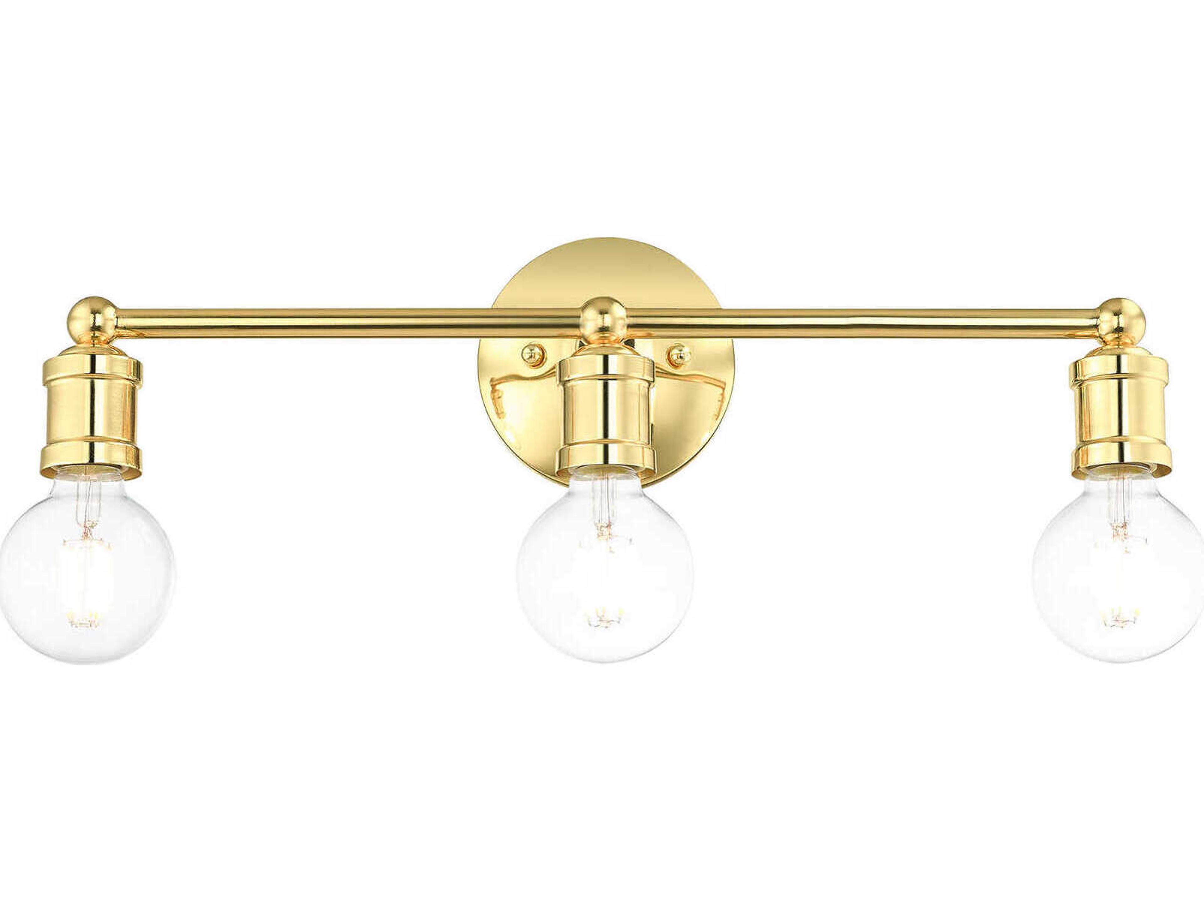 Livex Lighting Lansdale 3-Light Polished Brass Vanity Light