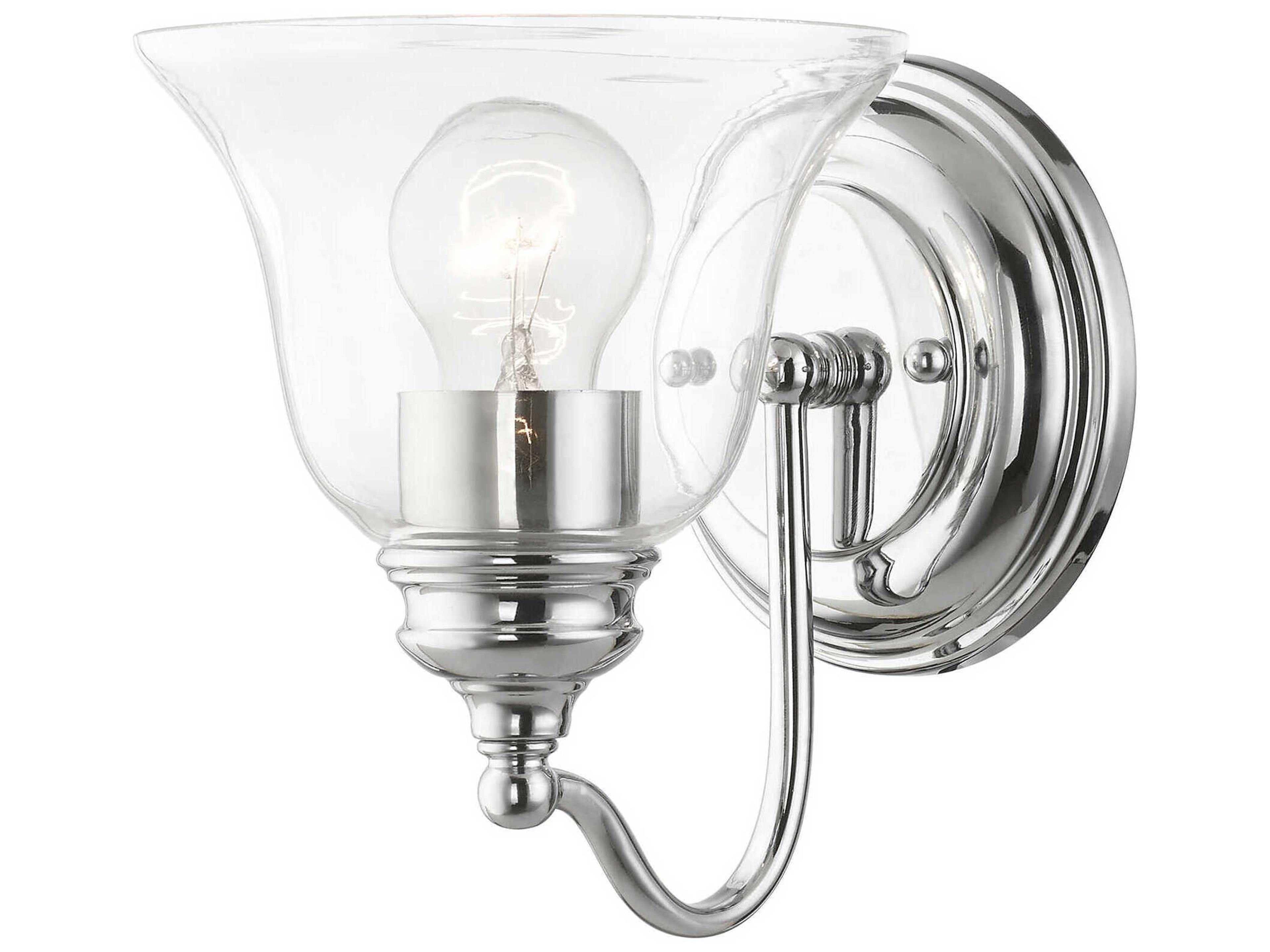 Moreland 1-Light Polished Chrome Glass Wall Sconce