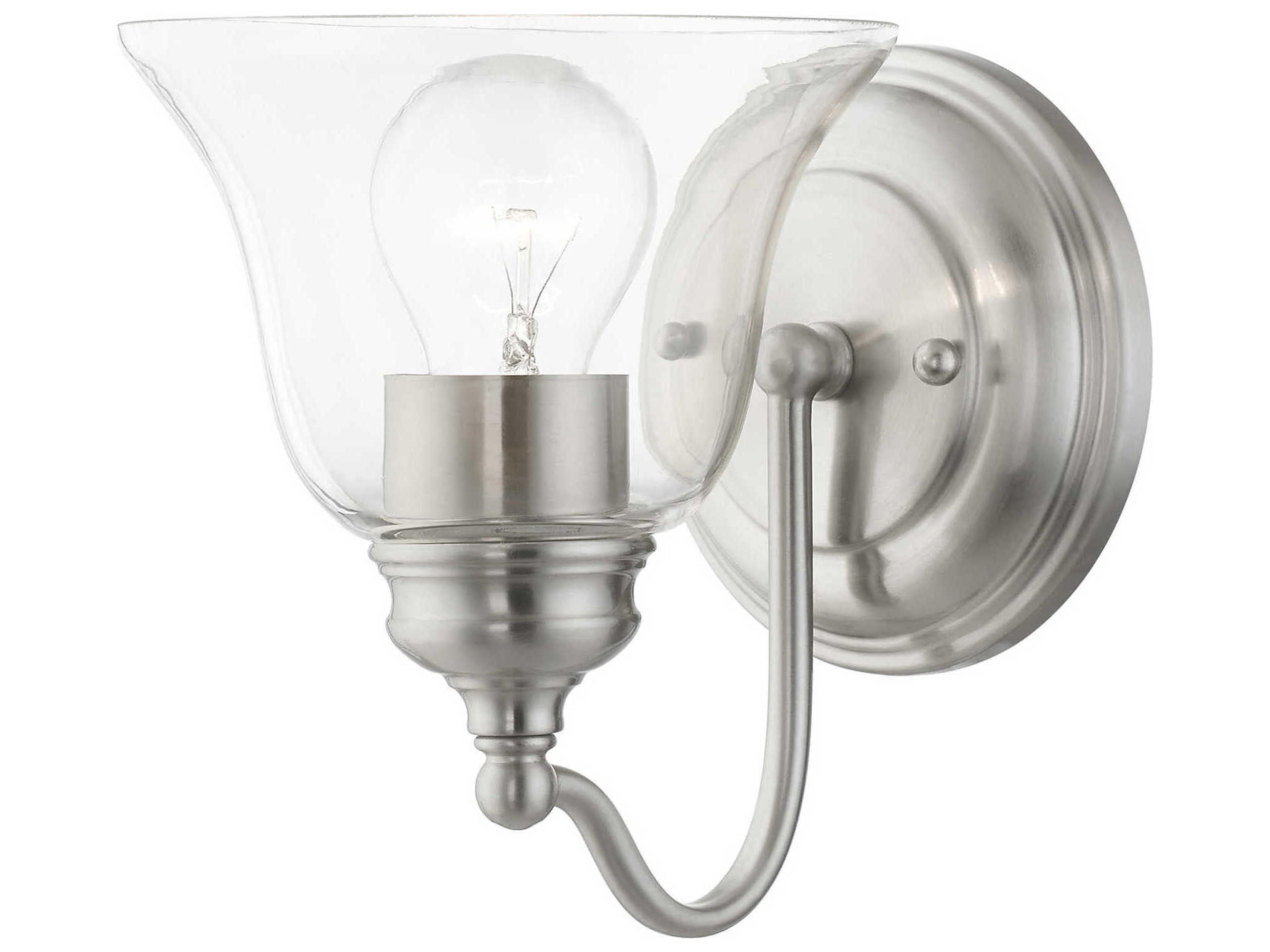 Moreland 1-Light Brushed Nickel Glass Wall Sconce