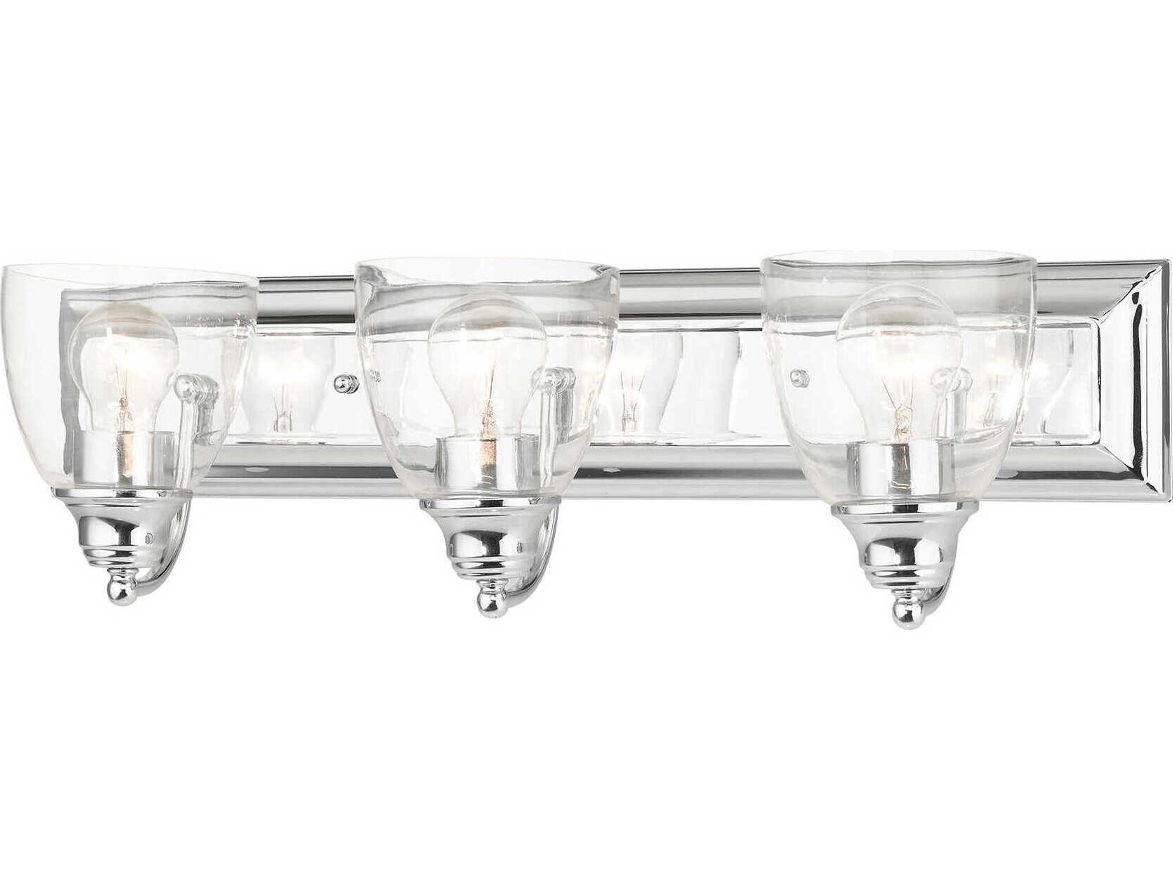 Birmingham 3-Light Polished Chrome Glass Vanity Light