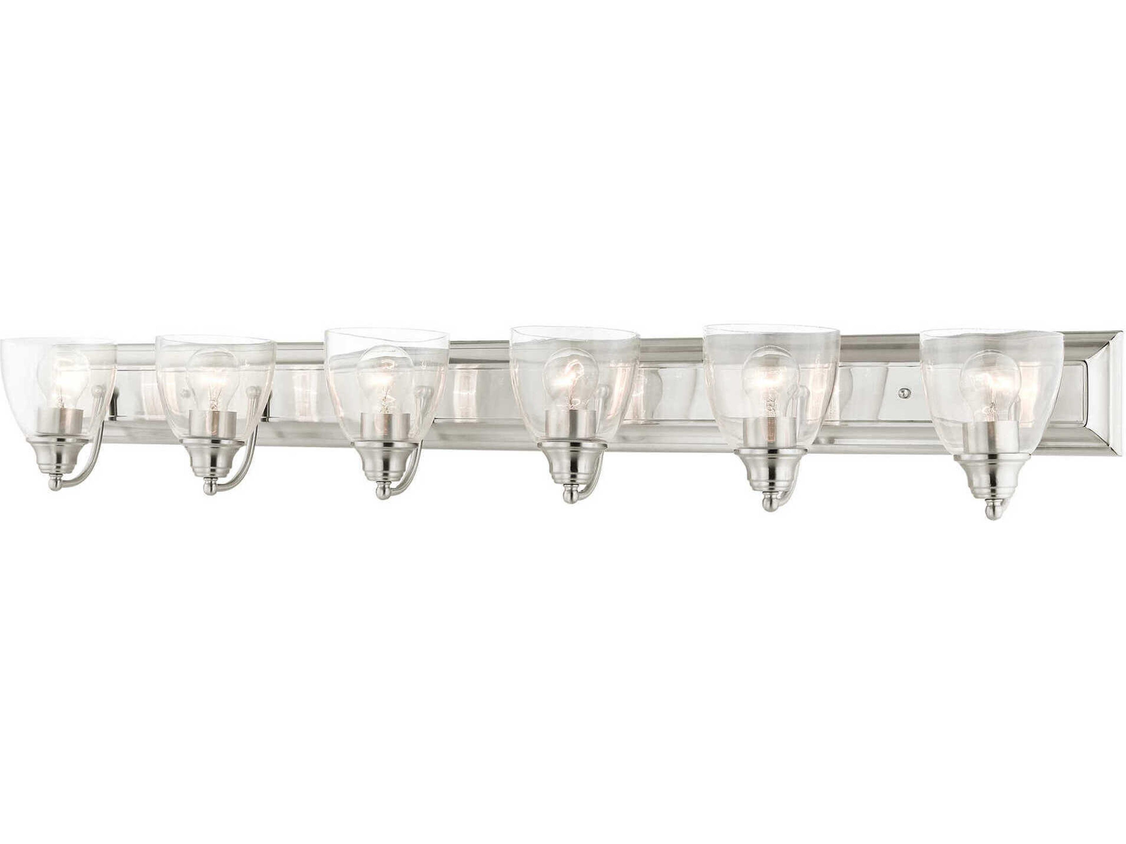 Birmingham 6-Light Brushed Nickel Clear Glass Vanity Light