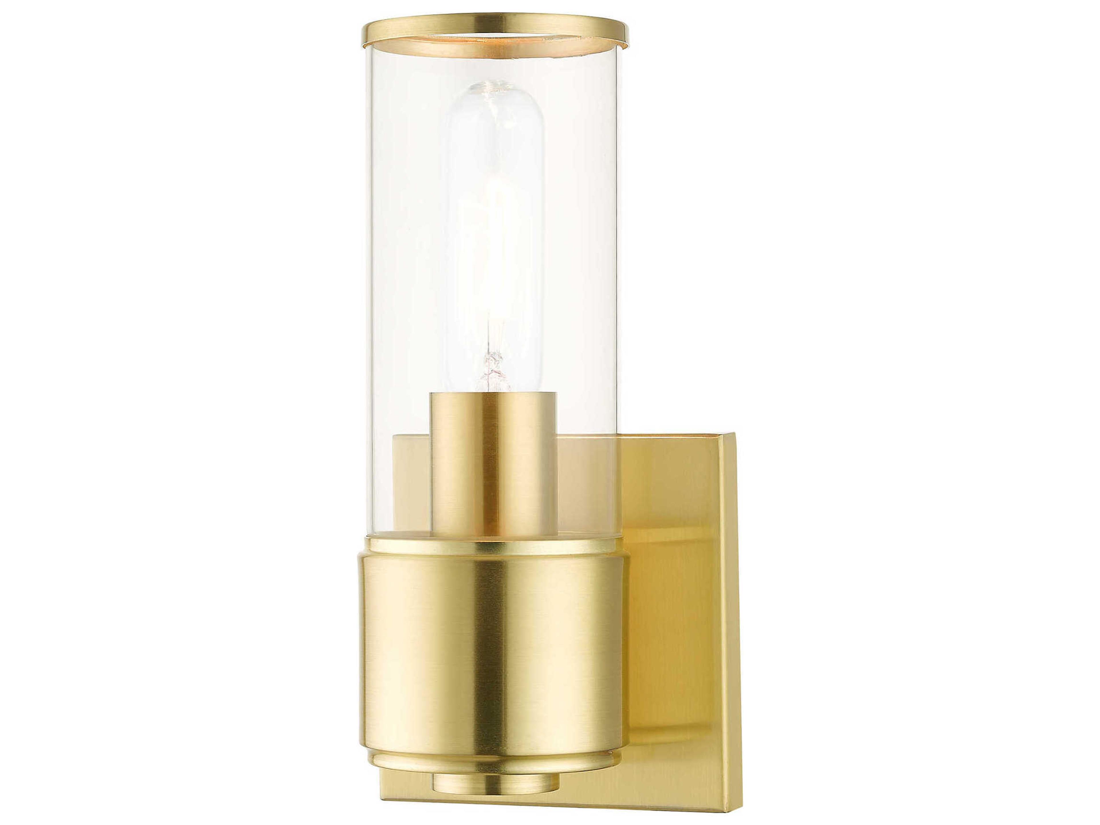 Quincy 1-Light Satin Brass Glass Wall Sconce