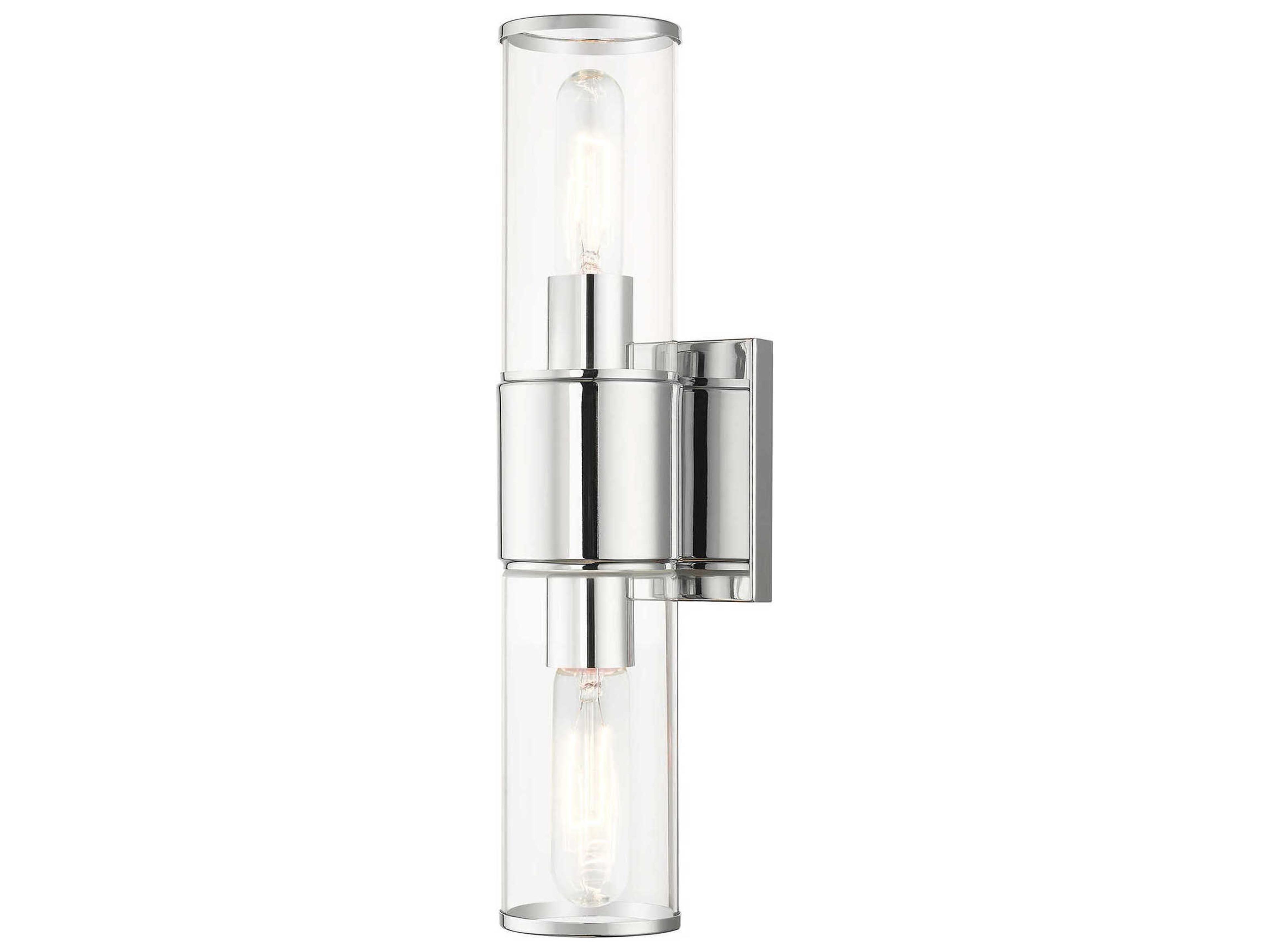 Quincy 2-Light Polished Chrome Glass Vanity Light