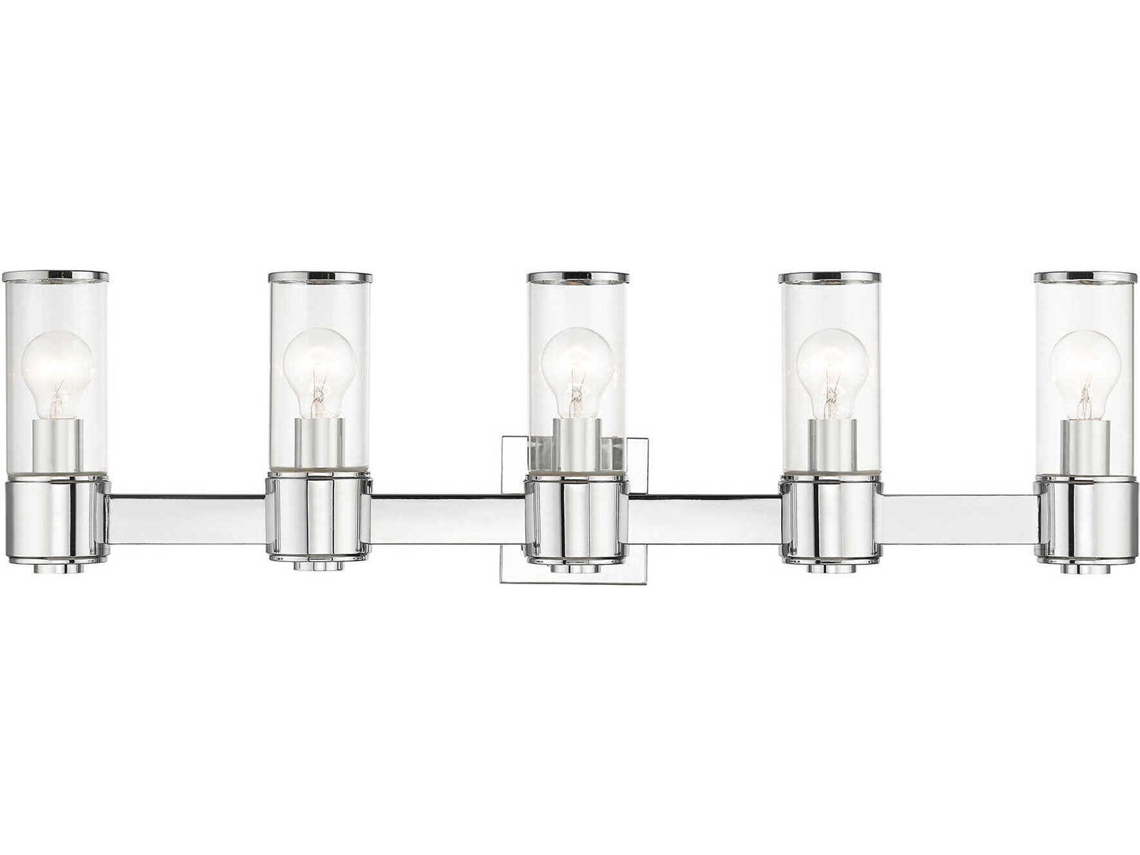 Quincy 5-Light Polished Chrome Glass Vanity Light