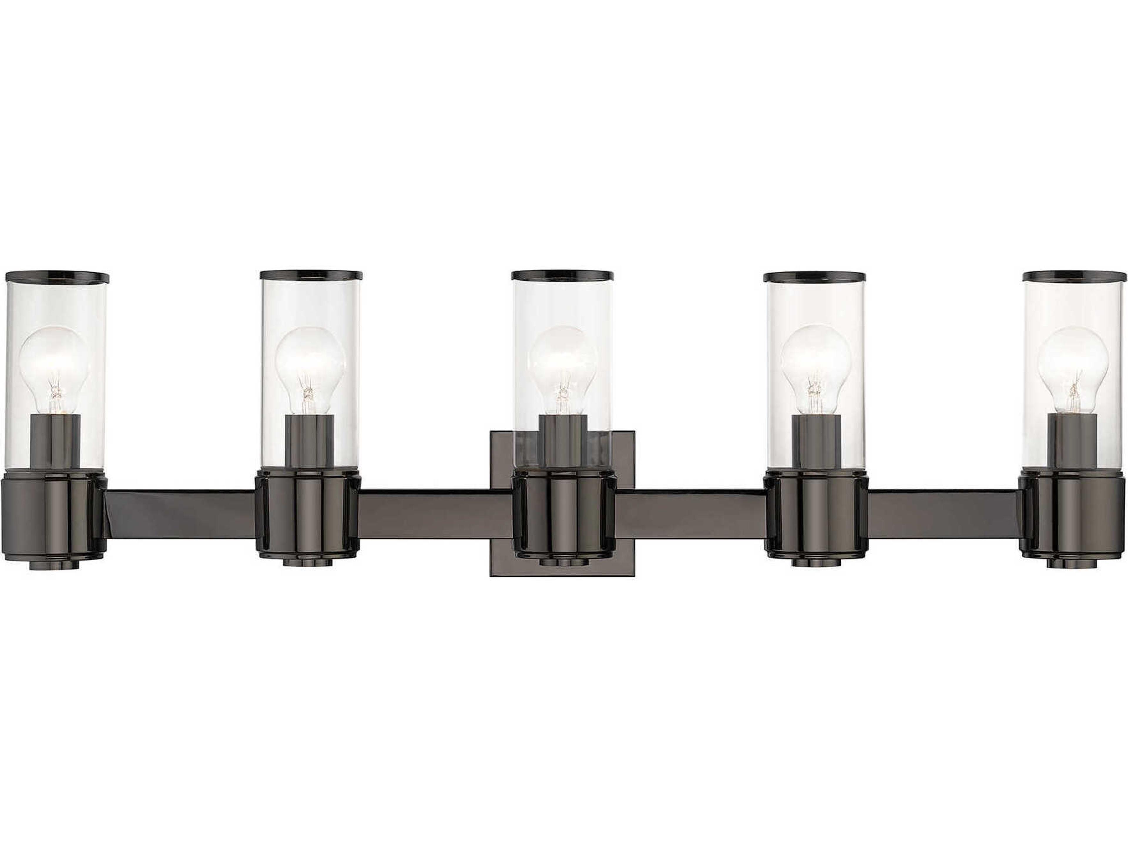 Quincy 5-Light Black Chrome Glass Vanity Light