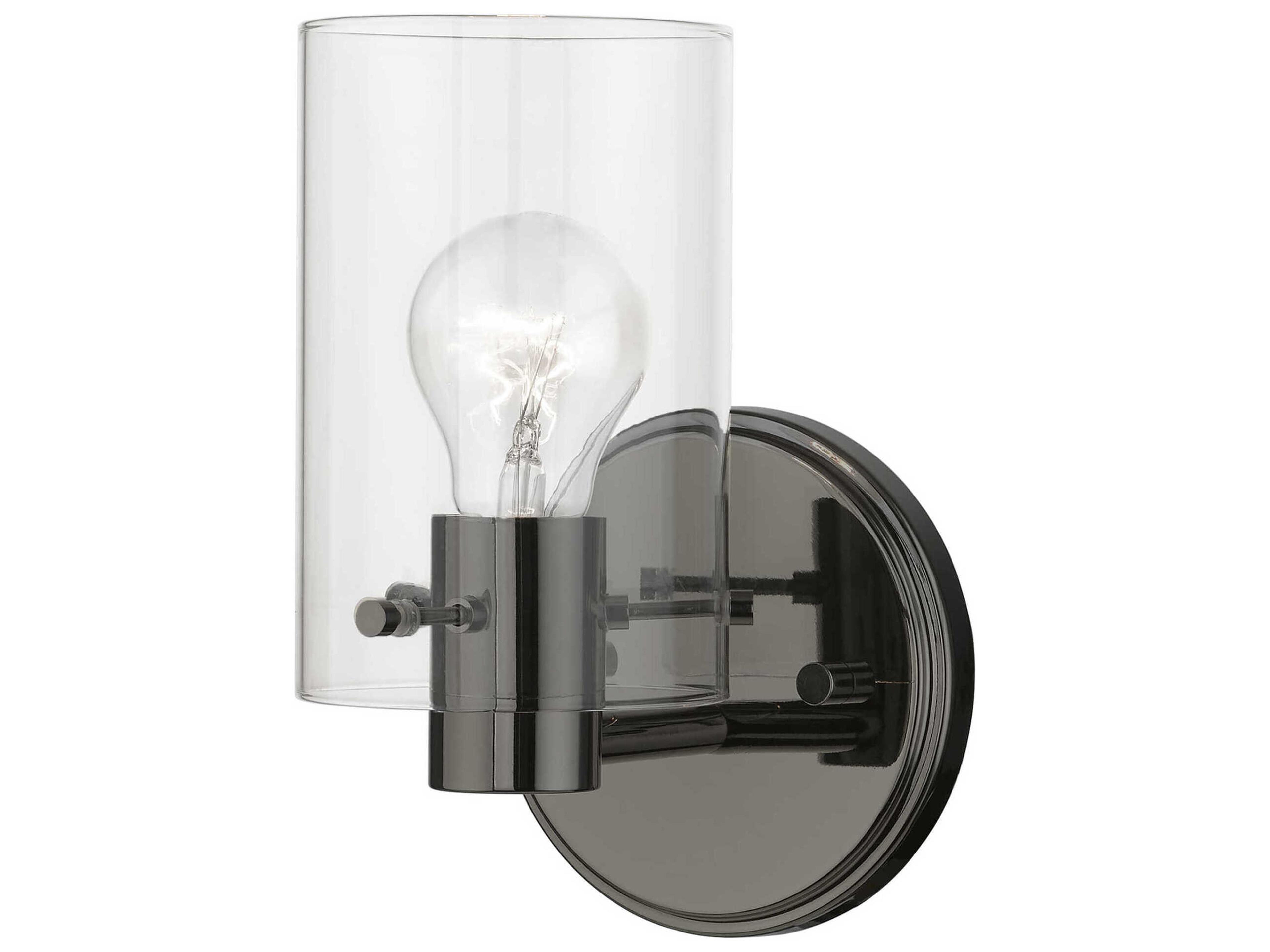 Munich 1-Light Black Chrome Glass Wall Sconce