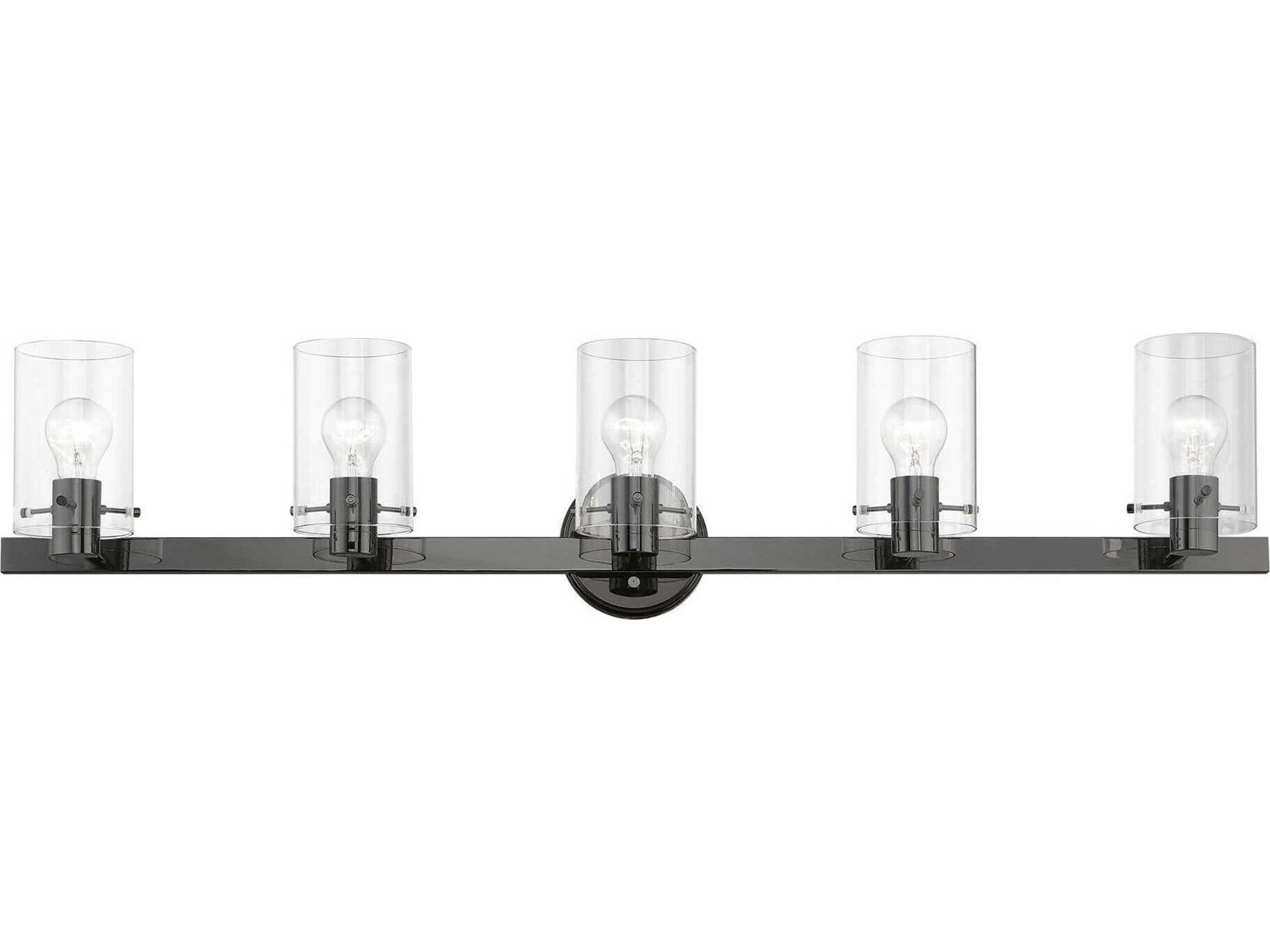 Munich 5-Light Black Chrome Glass Vanity Light