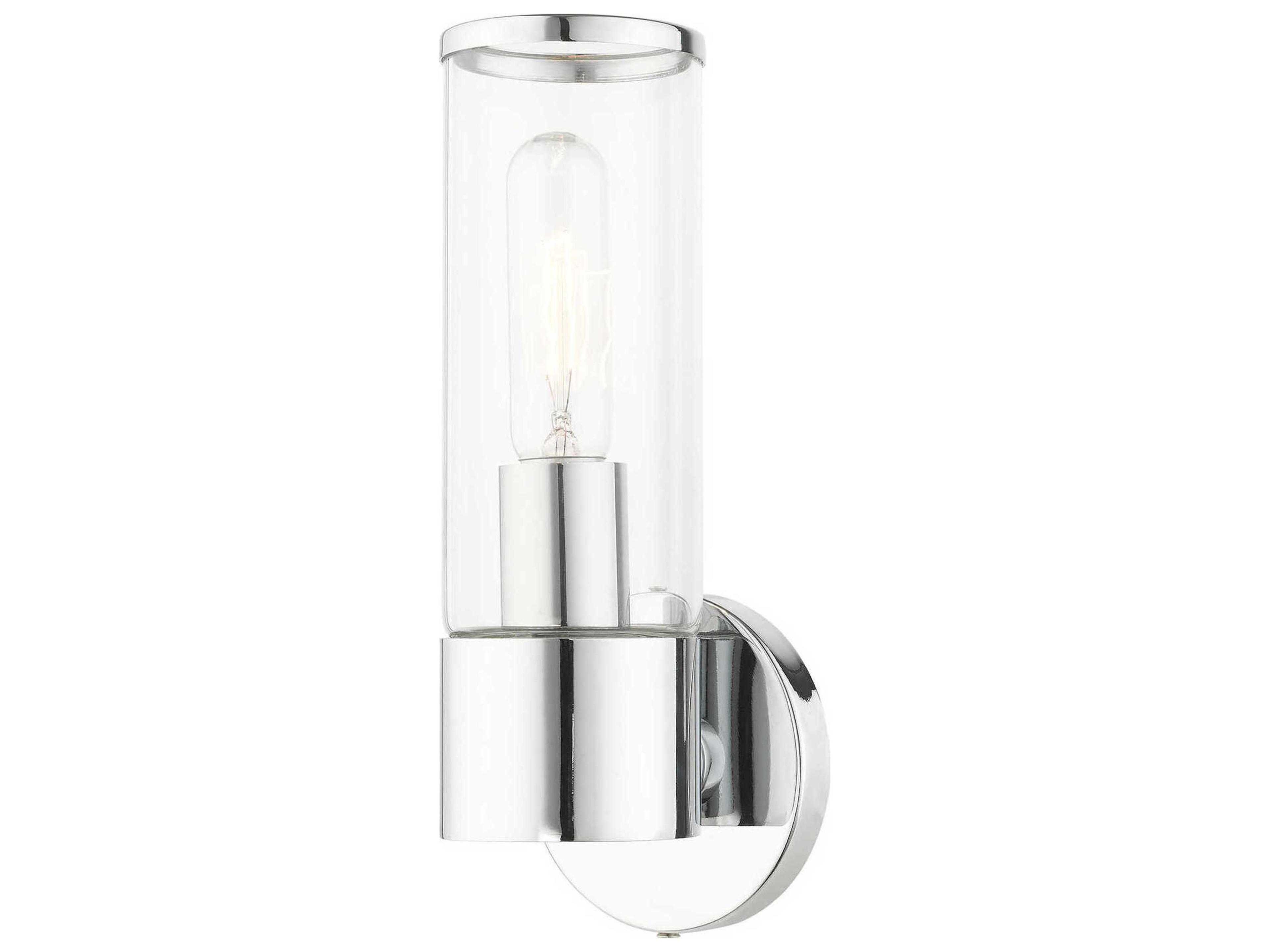 Banca 1-Light Polished Chrome Glass Wall Sconce