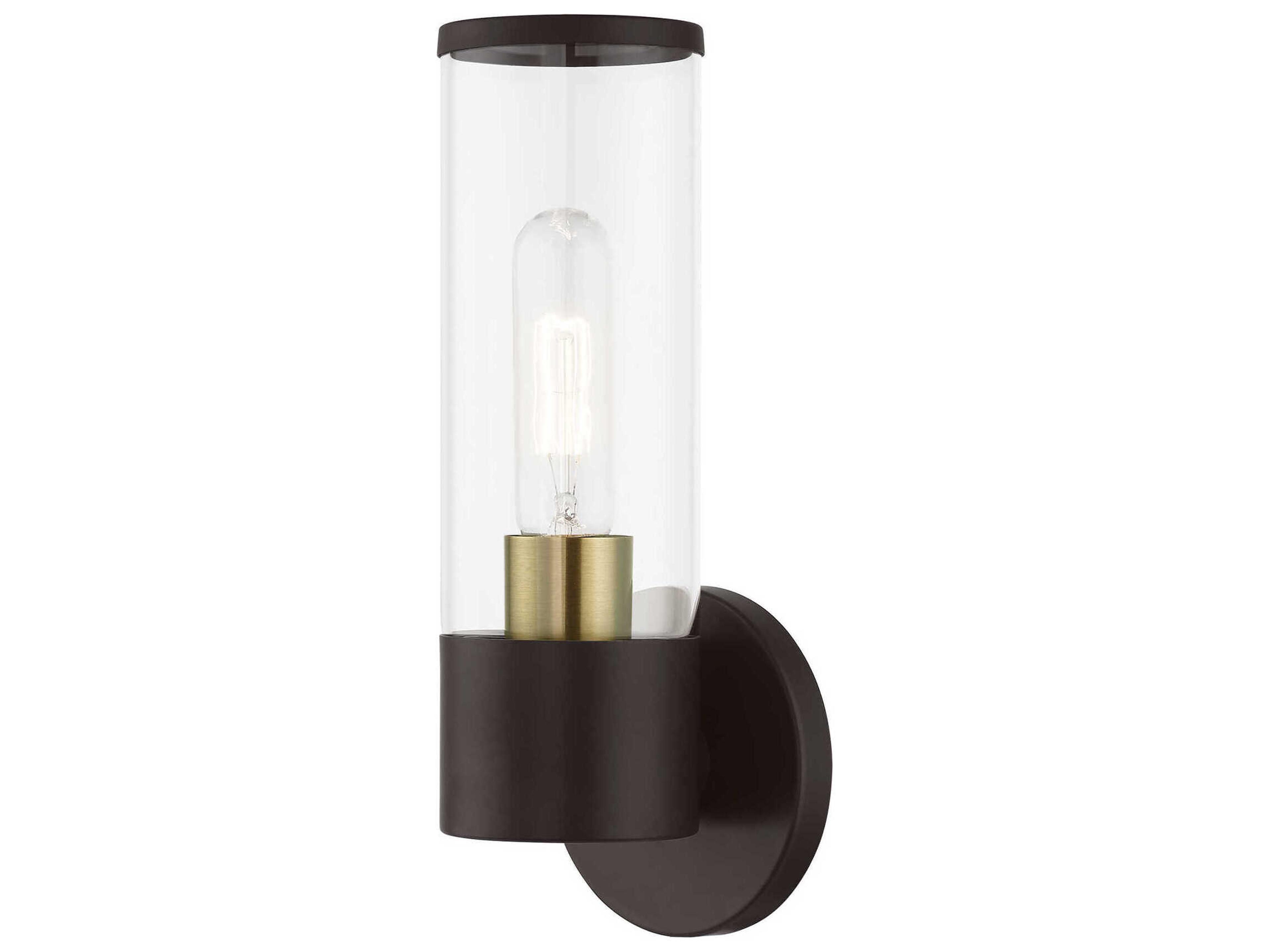 Banca 1-Light Bronze Antique Brass Glass Wall Sconce