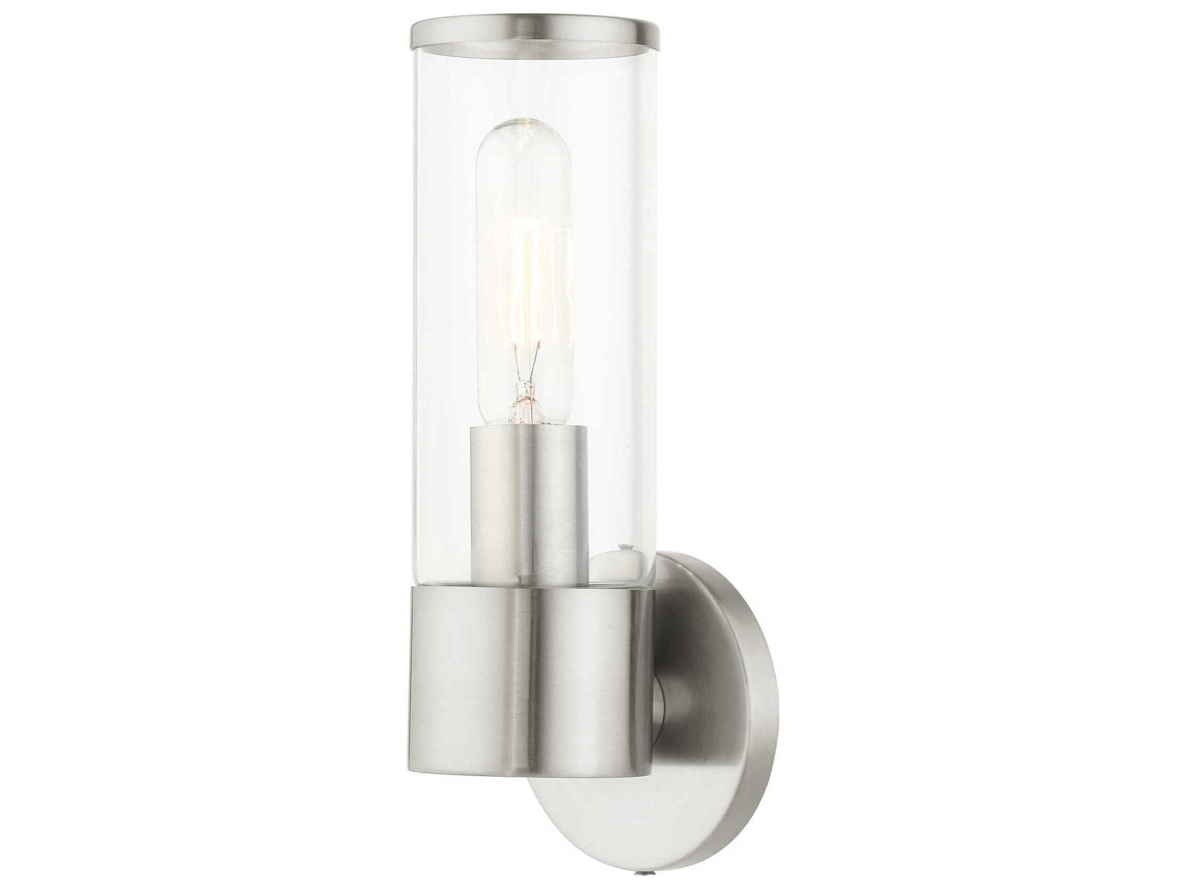 Banca 1-Light Brushed Nickel Clear Glass Wall Sconce