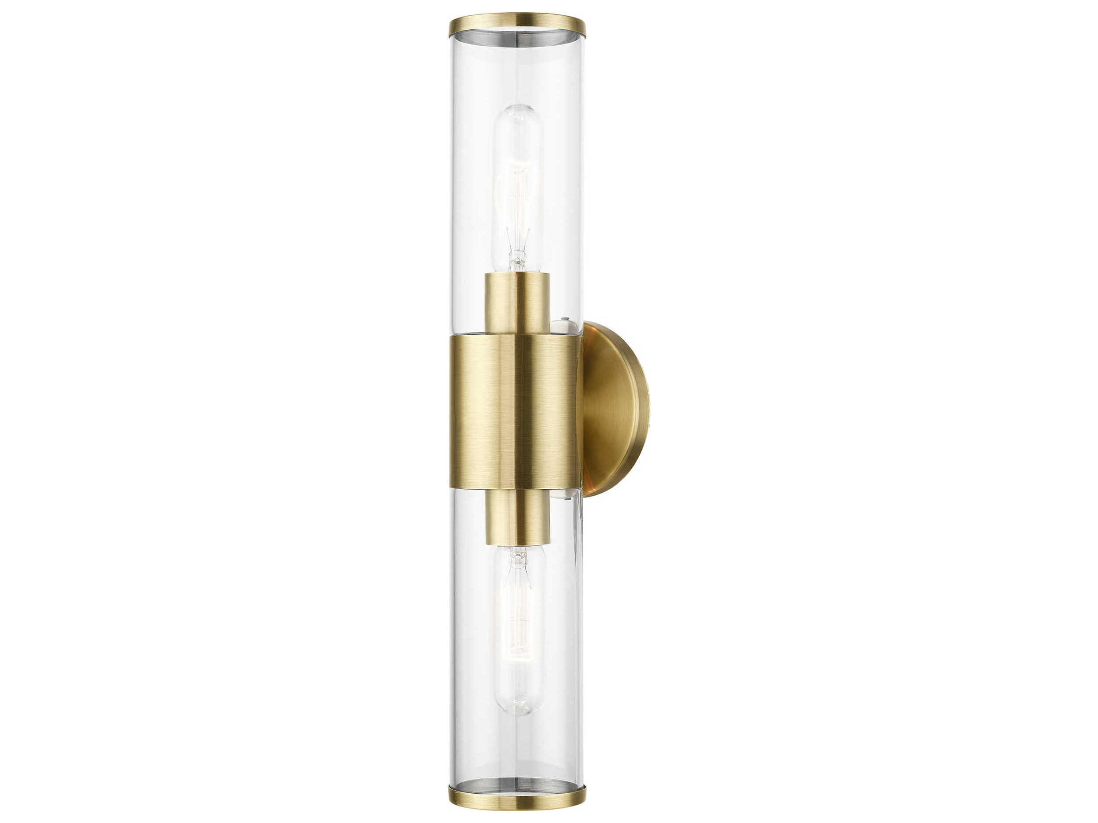 Banca 2-Light Antique Brass Glass Vanity Light