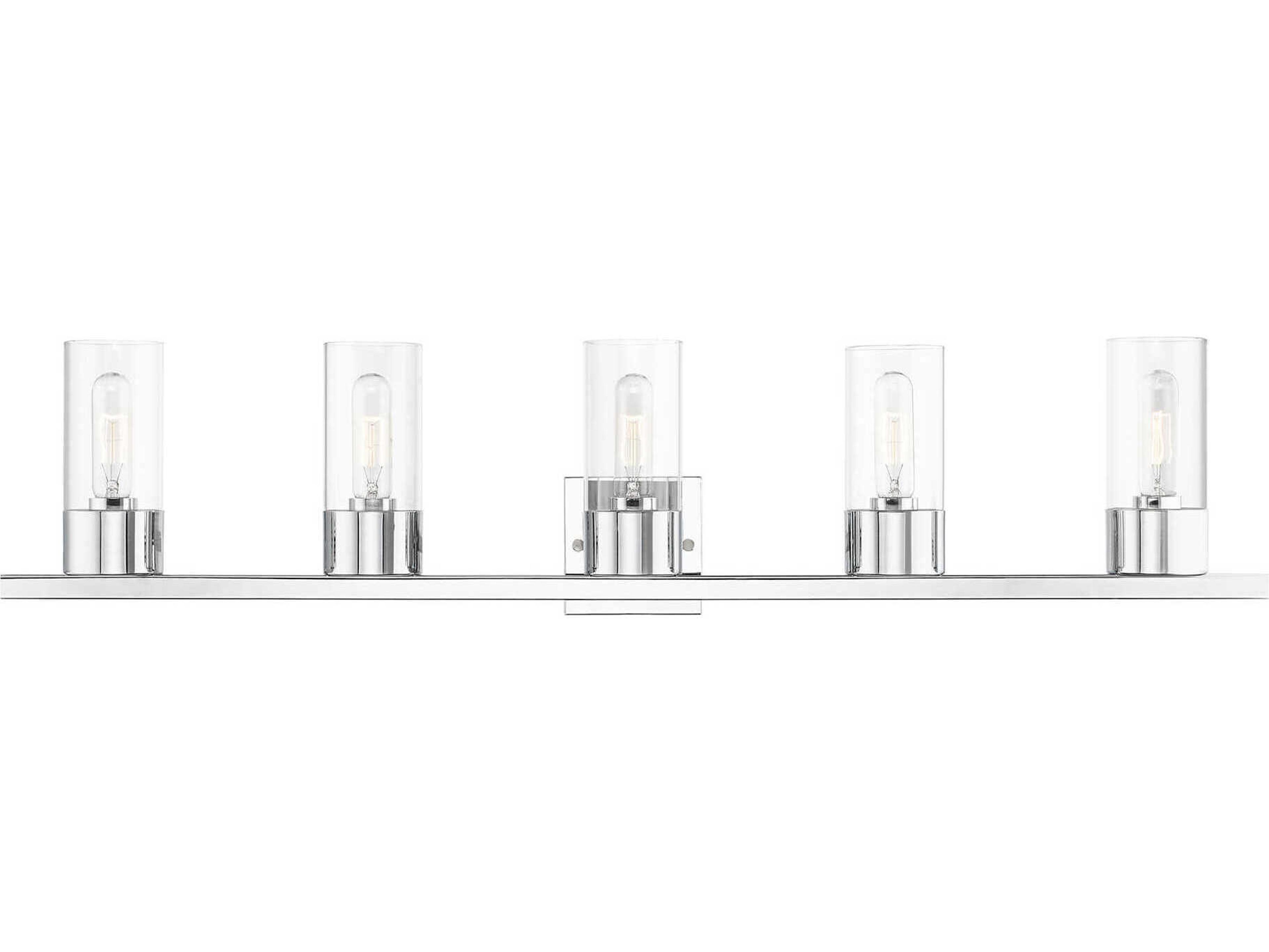 Carson 5-Light Polished Chrome Glass Vanity Light