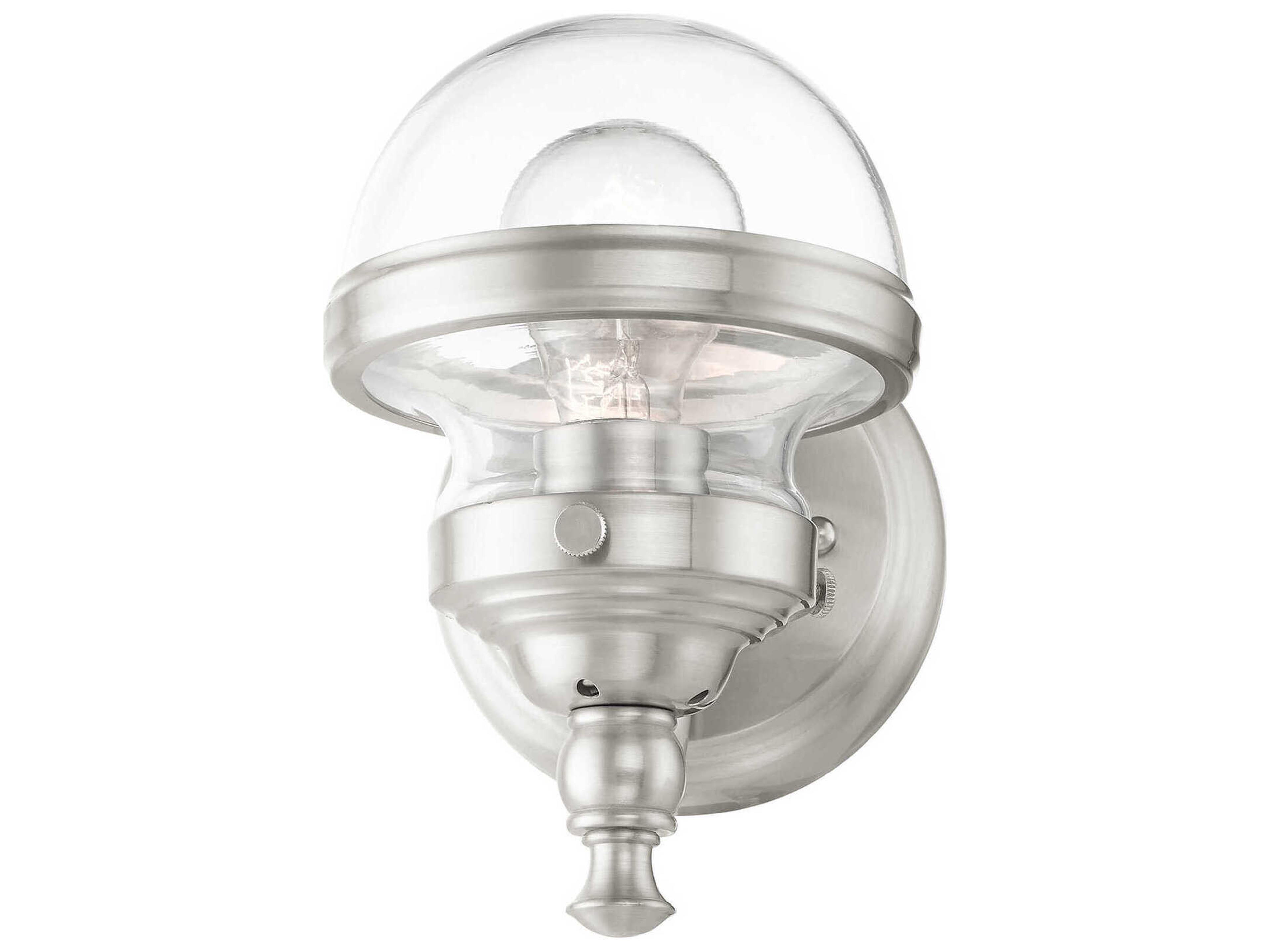 Livex Lighting Oldwick 1-Light Brushed Nickel Glass Wall Sconce