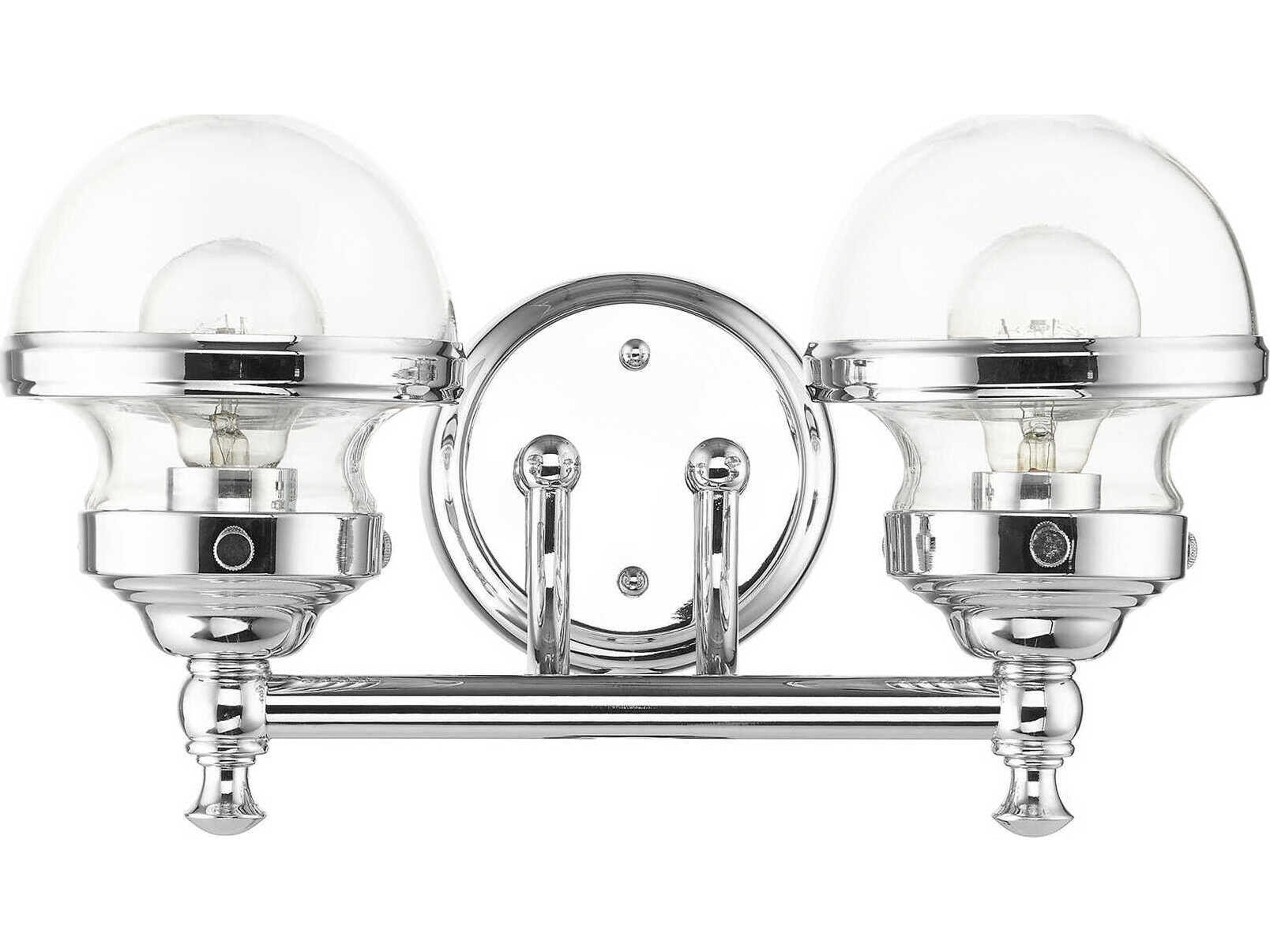 Livex Lighting Oldwick 2-Light Polished Chrome Glass Vanity Light