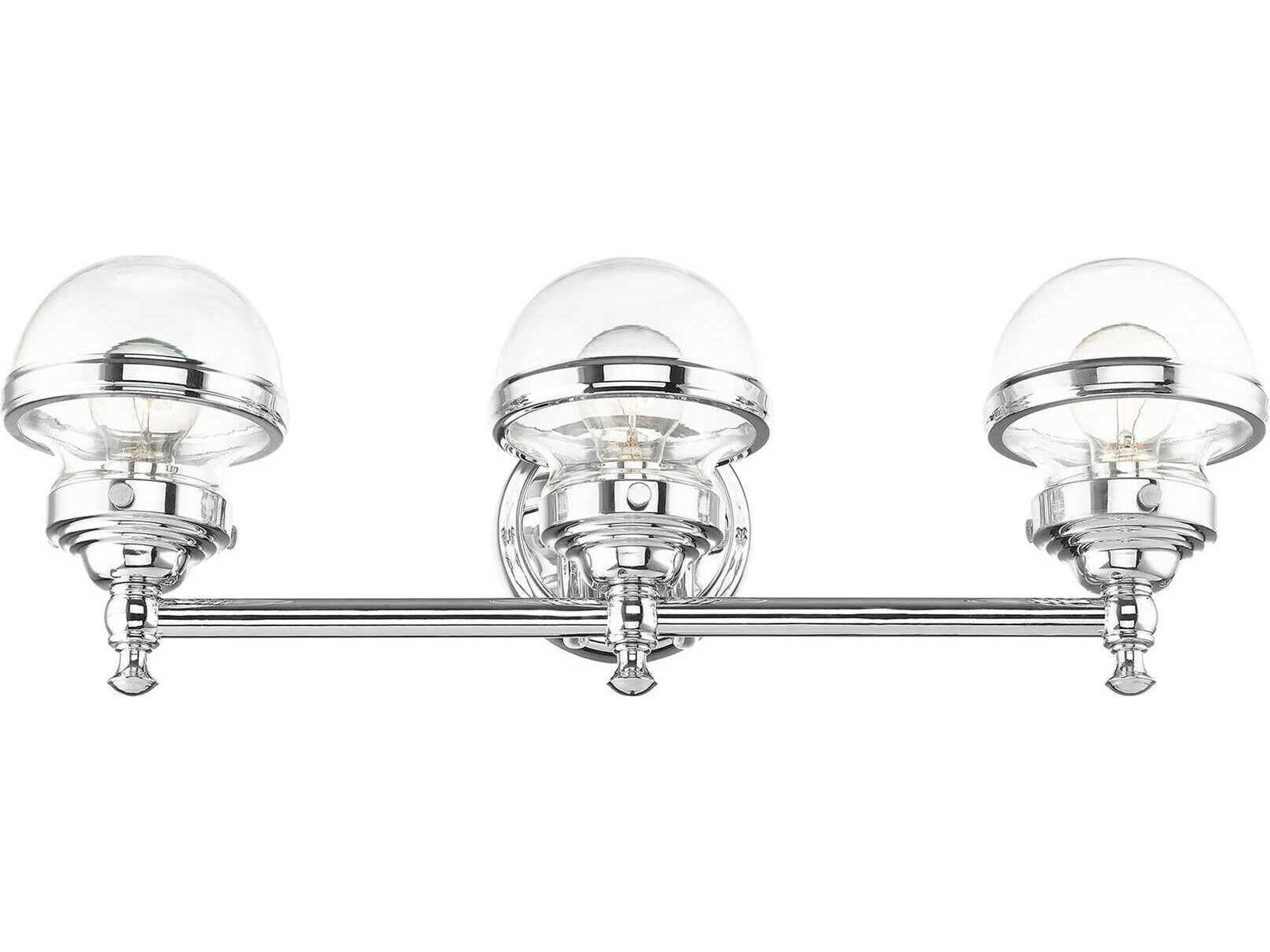 Livex Lighting Oldwick 3-Light Polished Chrome Glass Vanity Light