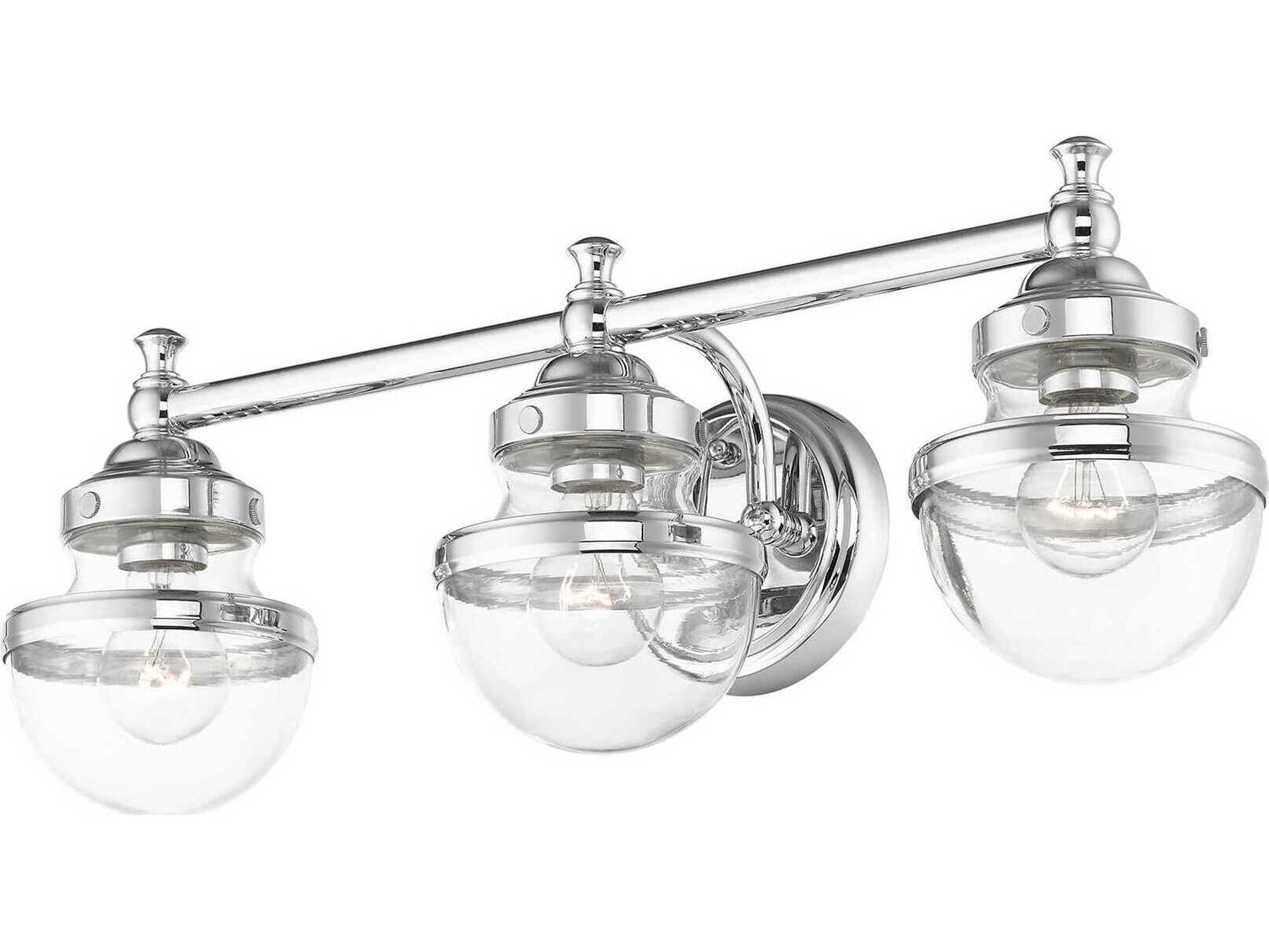 Livex Lighting Oldwick 3-Light Polished Chrome Glass Vanity Light