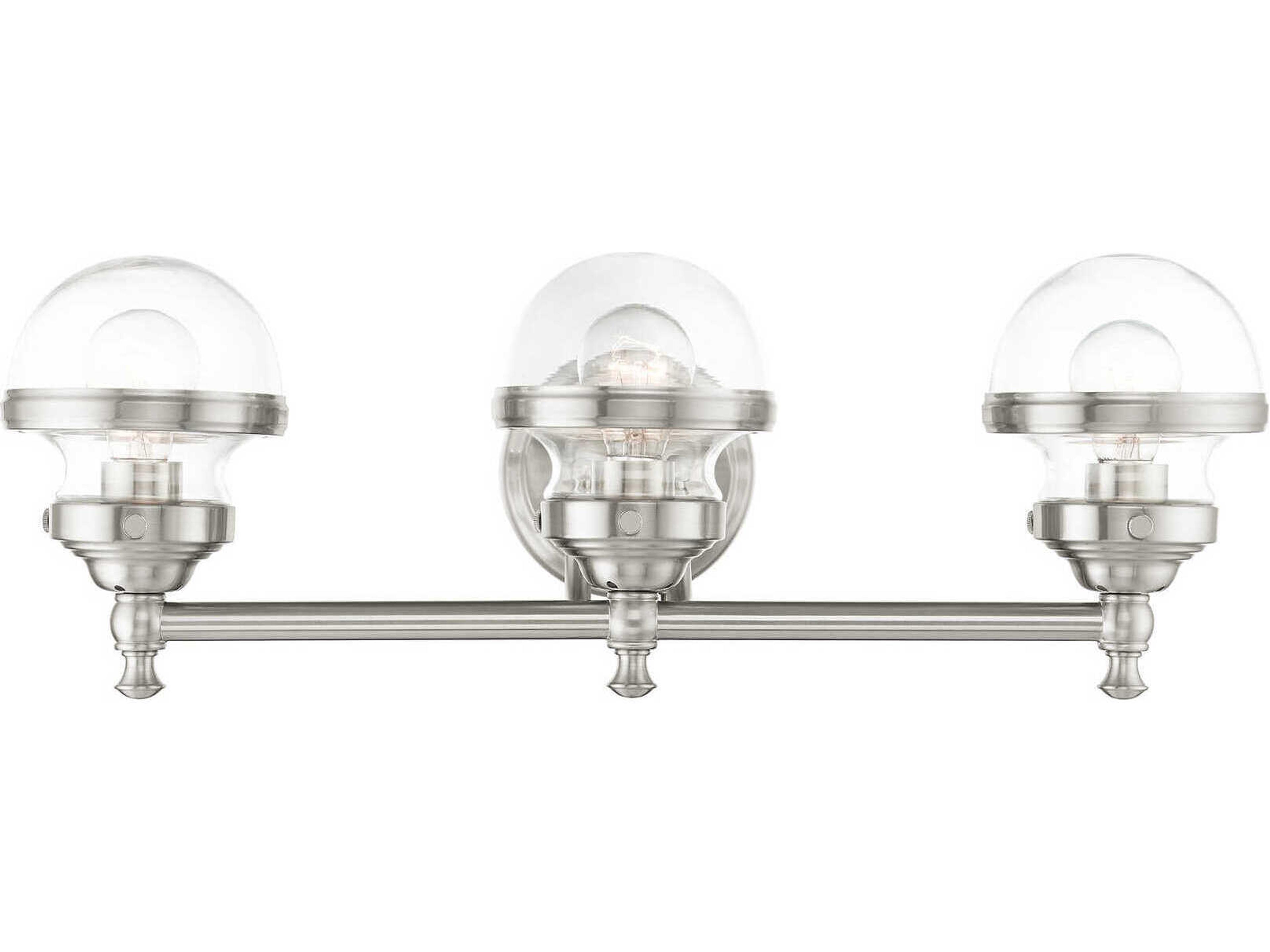 Oldwick 3-Light Brushed Nickel Glass Vanity Light