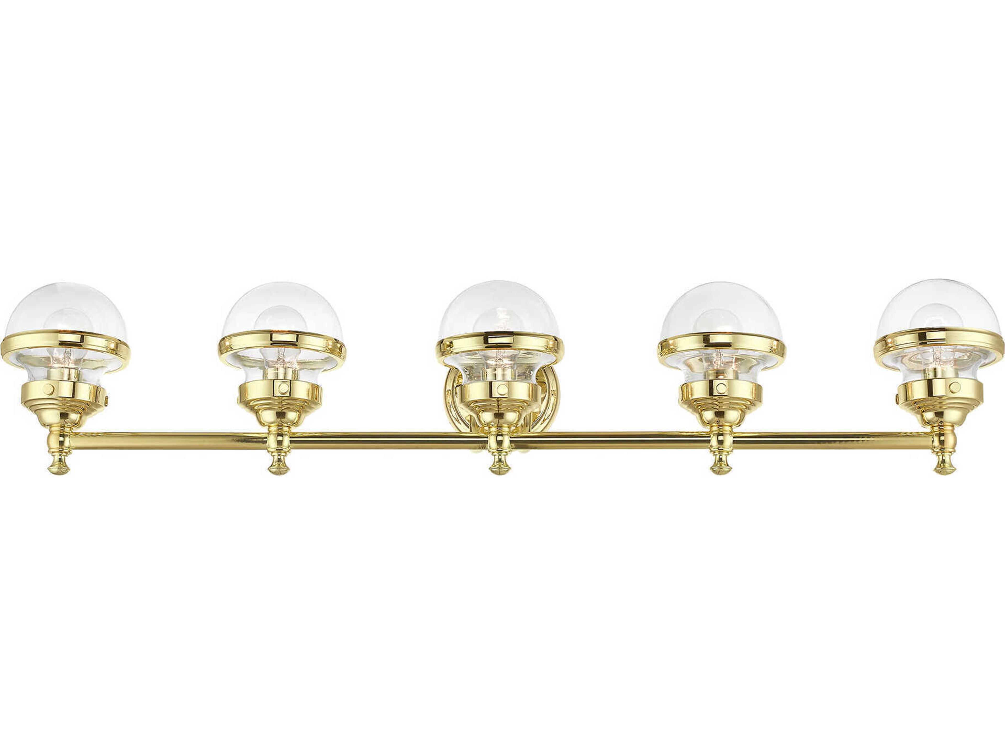 Livex Lighting Oldwick 5-Light Polished Brass Glass Vanity Light