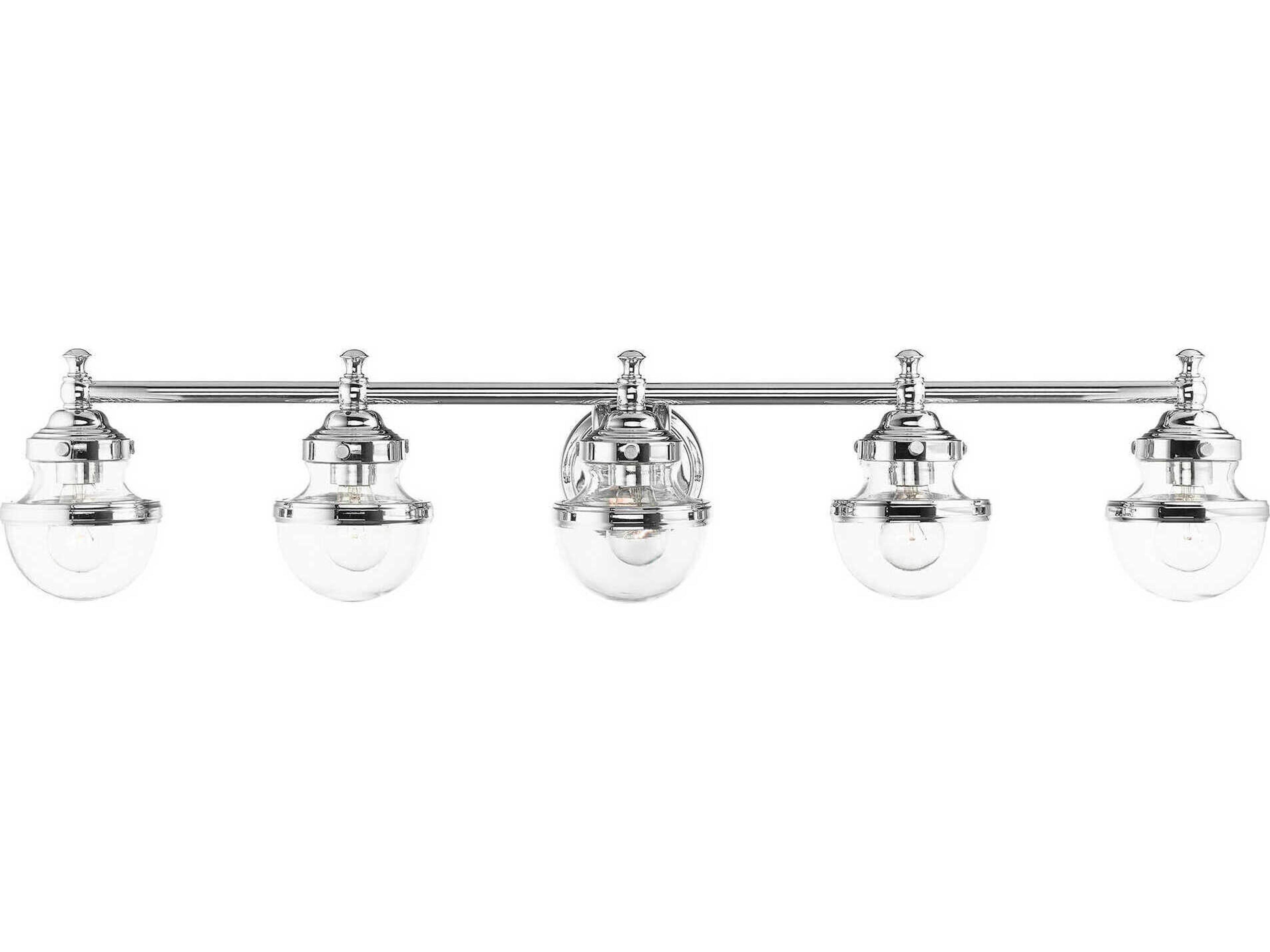Oldwick 5-Light Polished Chrome Glass Vanity Light