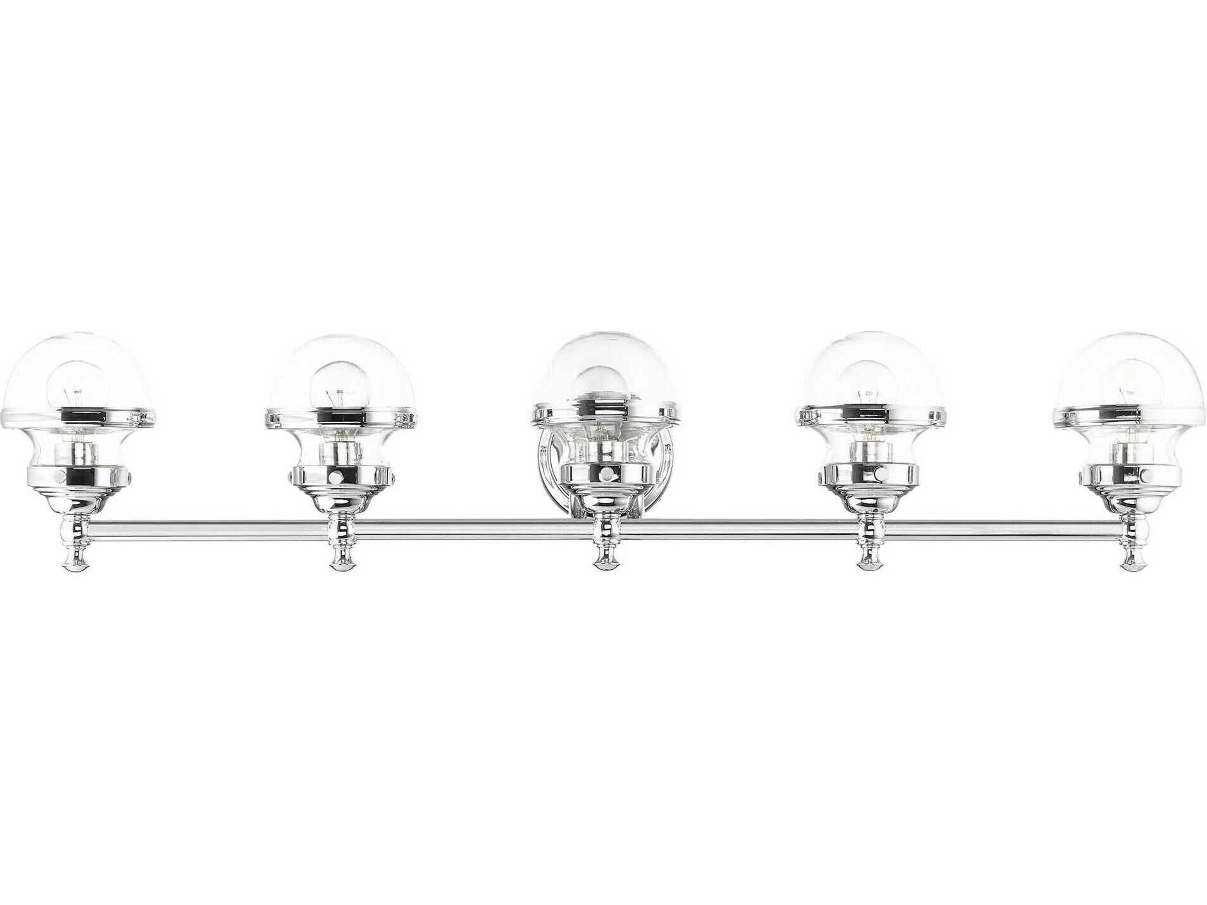 Livex Lighting Oldwick 5-Light Polished Chrome Glass Vanity Light