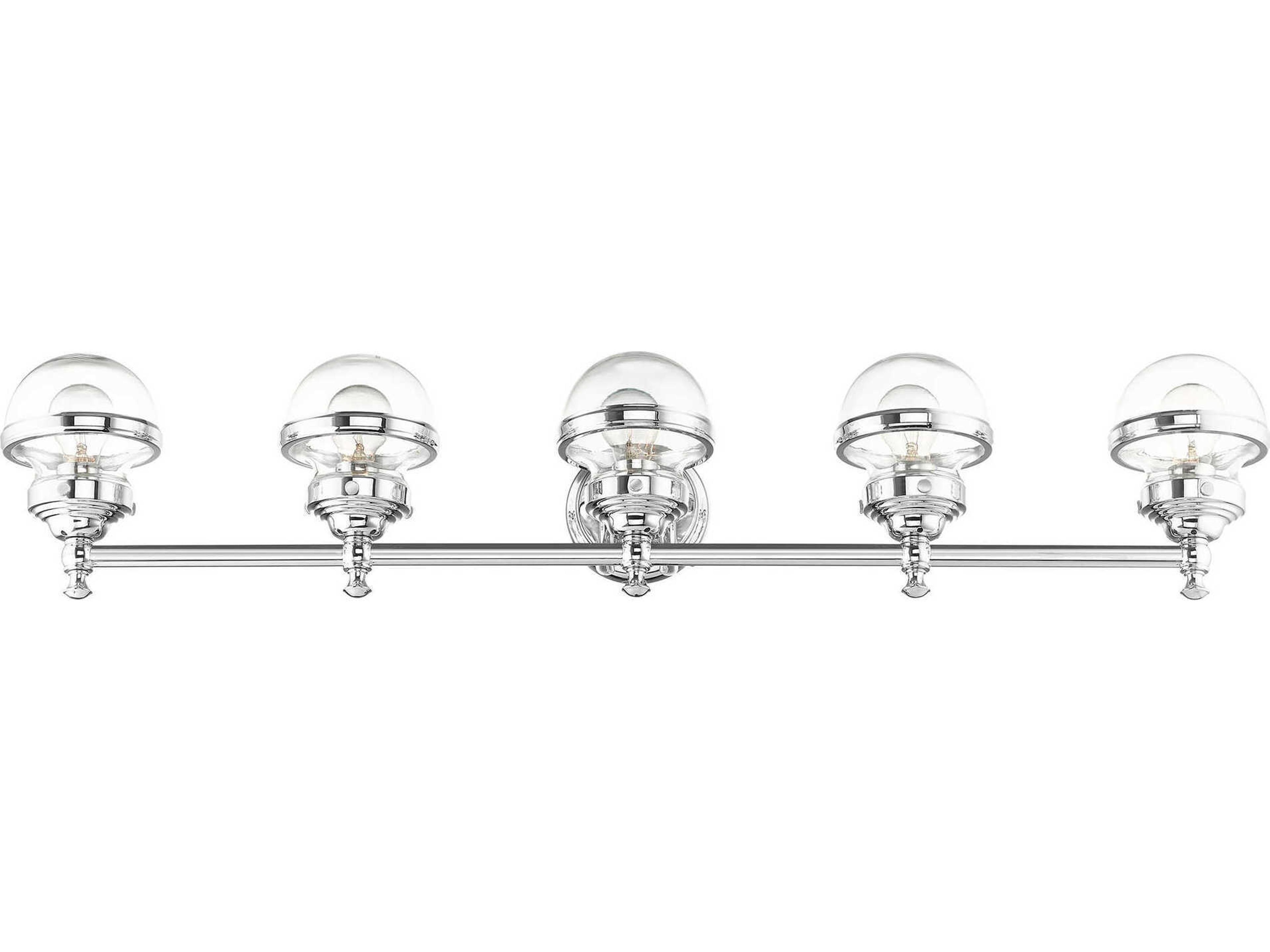 Livex Lighting Oldwick 5-Light Polished Chrome Glass Vanity Light